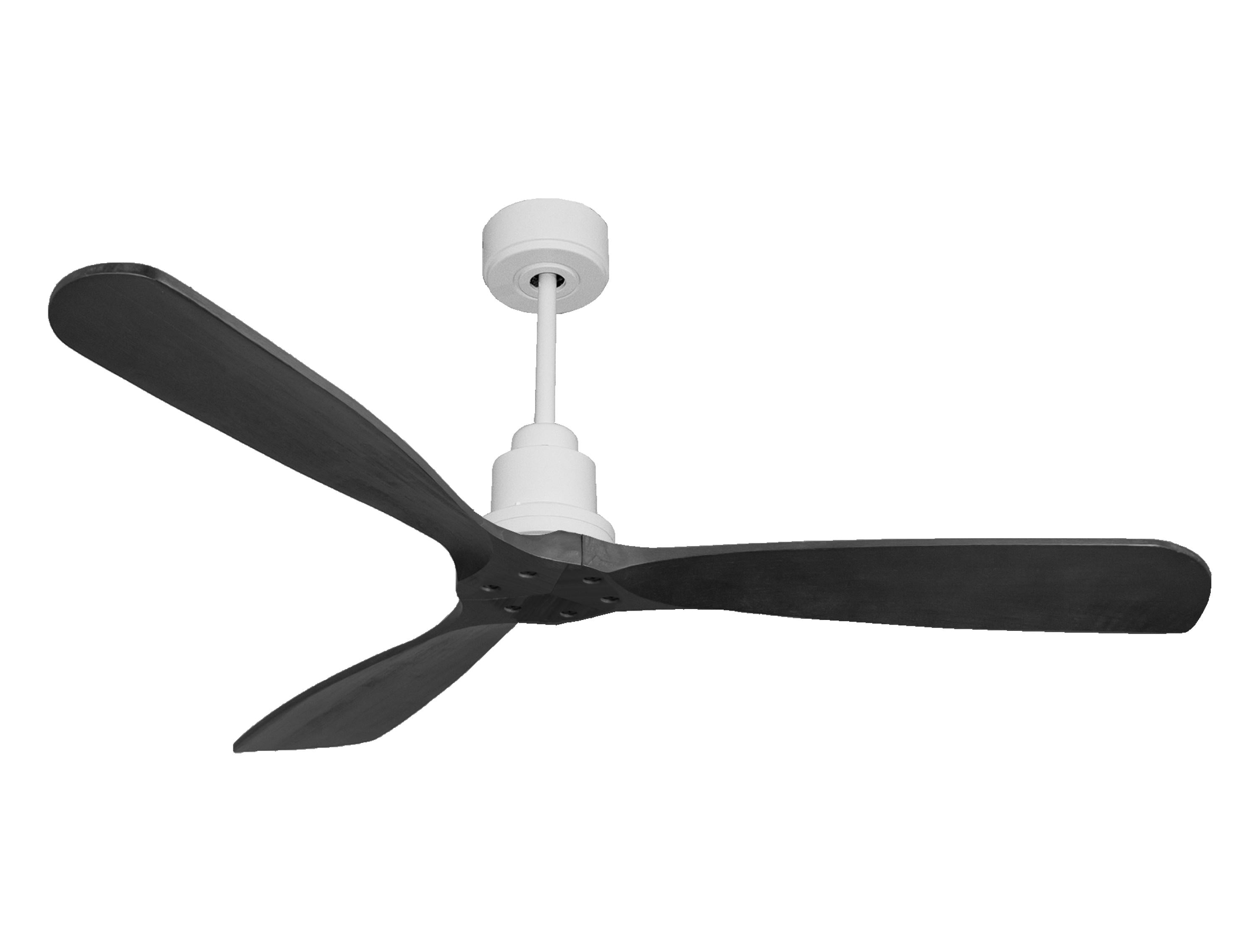 Ventilateur de plafond Réversible Thermostat Wifi Moteur à courant continu Toits en pente Télécommande Hypersilence Mémoire FullWood