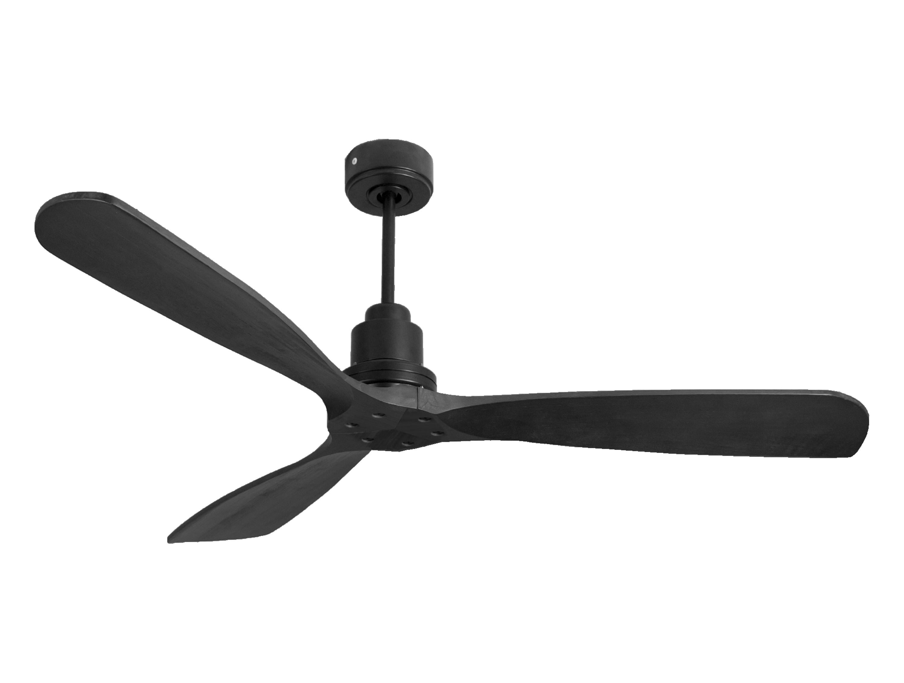 Ventilateur de plafond Réversible  Thermostat Wifi Moteur à courant continu Toits en pente Télécommande Hypersilence Mémoire FullWood