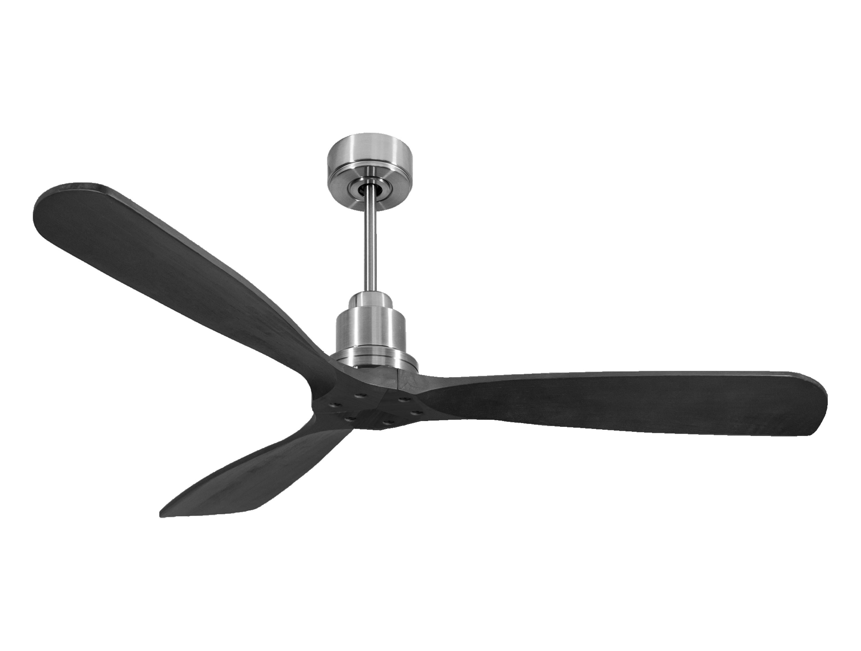 Ventilateur de plafond Réversible Thermostat Wifi Moteur à courant continu Toits en pente Télécommande Hypersilence Mémoire FullWood