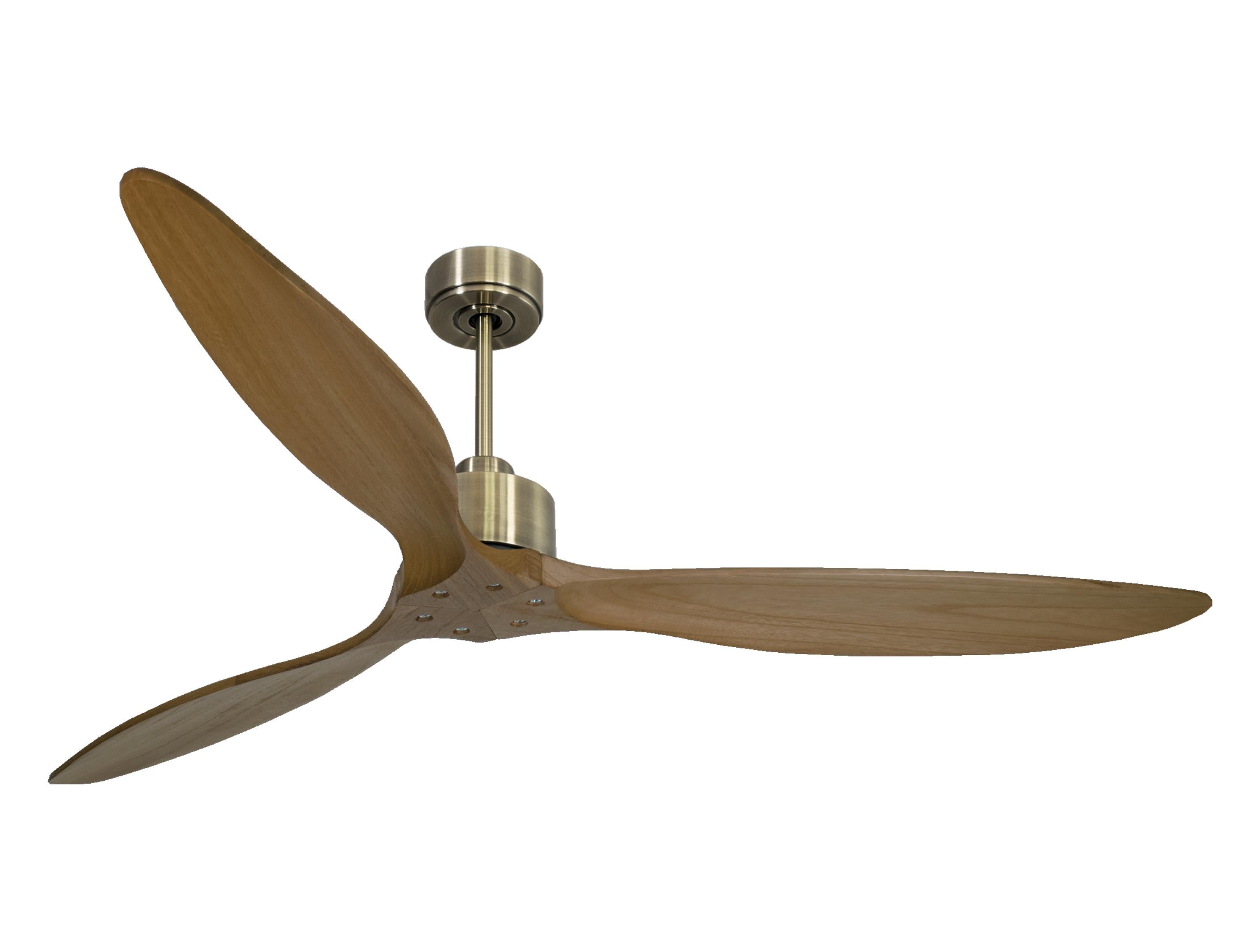 Ventilateur de plafond Réversible Thermostat Wifi Moteur à courant continu Toits en pente Télécommande Hypersilence Mémoire FullWood