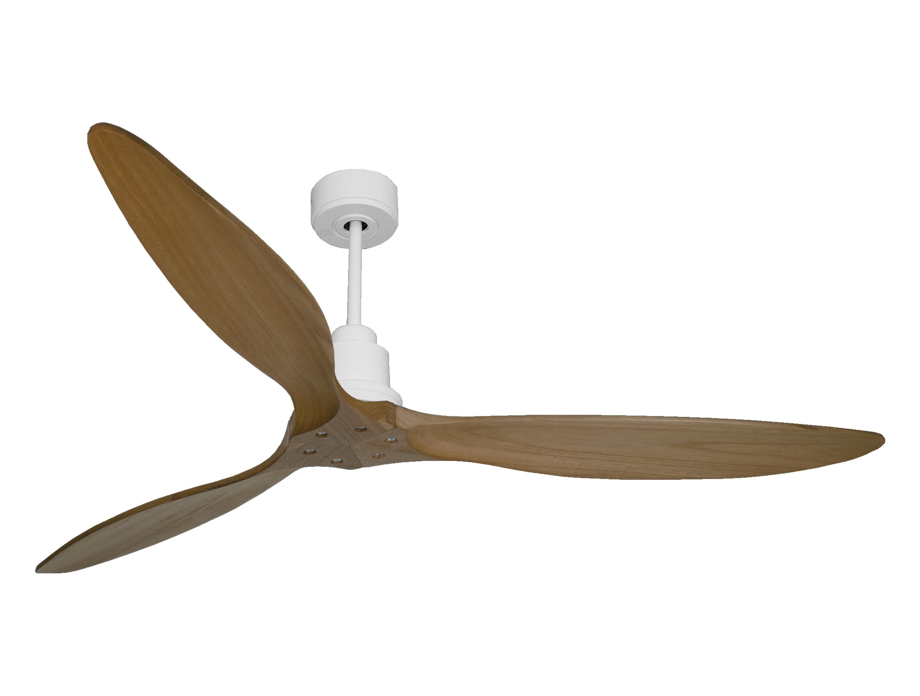 Ventilateur de plafond Réversible Thermostat Wifi Moteur à courant continu Toits en pente Télécommande Hypersilence Mémoire FullWood
