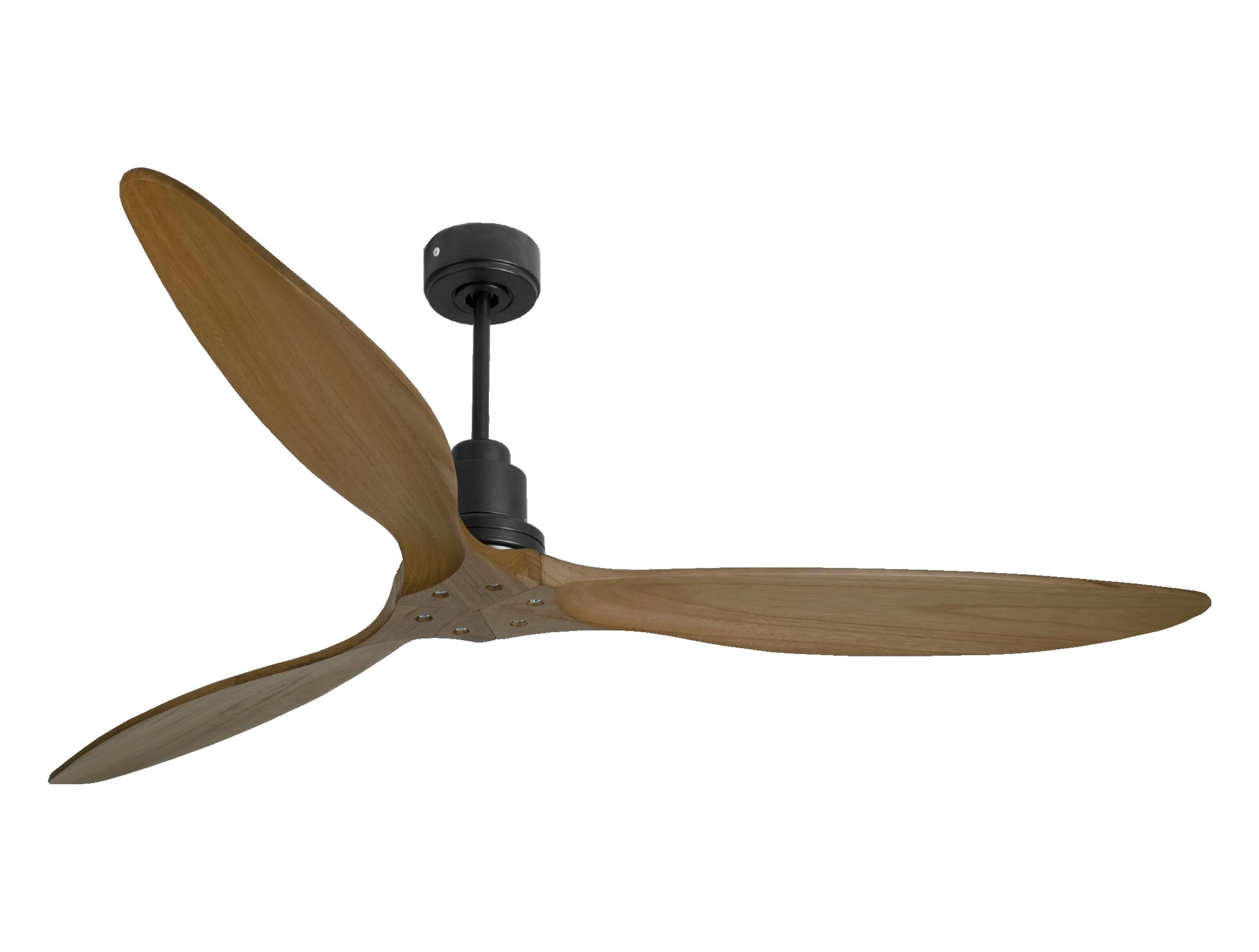 Ventilateur de plafond Réversible Thermostat Wifi Moteur à courant continu Toits en pente Télécommande Hypersilence Mémoire FullWood