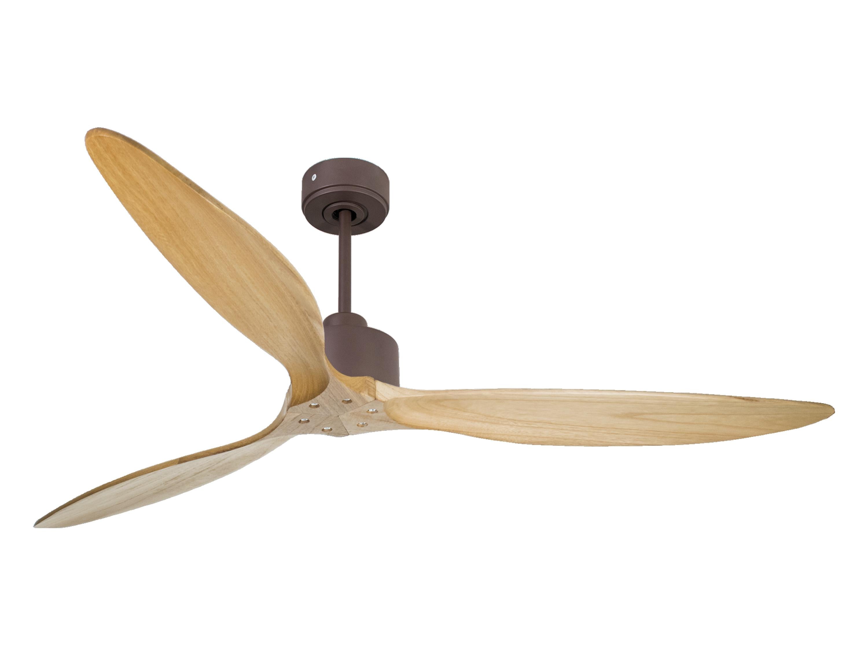 Ventilateur de plafond Réversible  Thermostat Wifi Moteur à courant continu Toits en pente Télécommande Hypersilence Mémoire FullWood