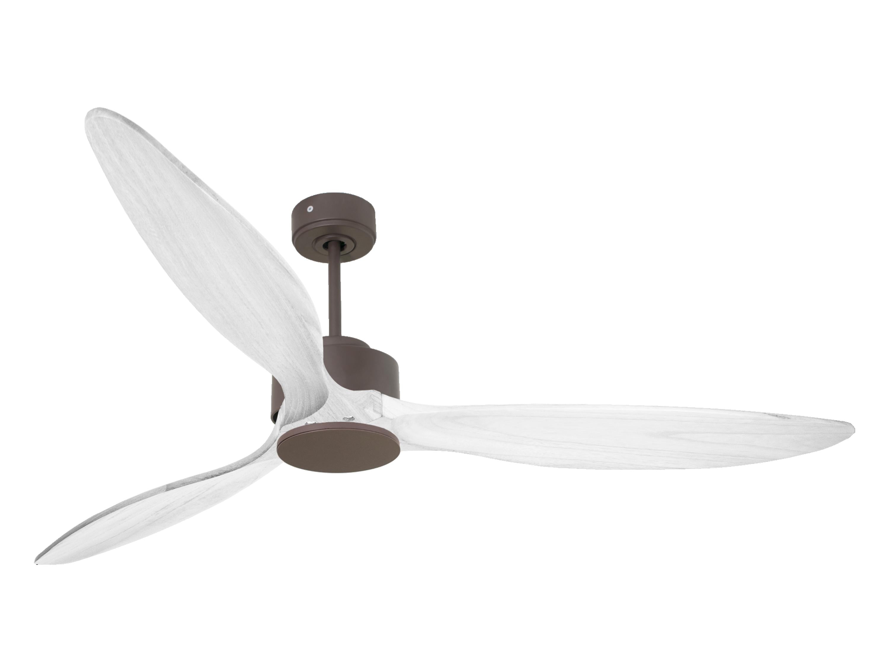 Ventilateur de plafond Réversible Thermostat Wifi Moteur à courant continu Toits en pente Télécommande Hypersilence Mémoire FullWood