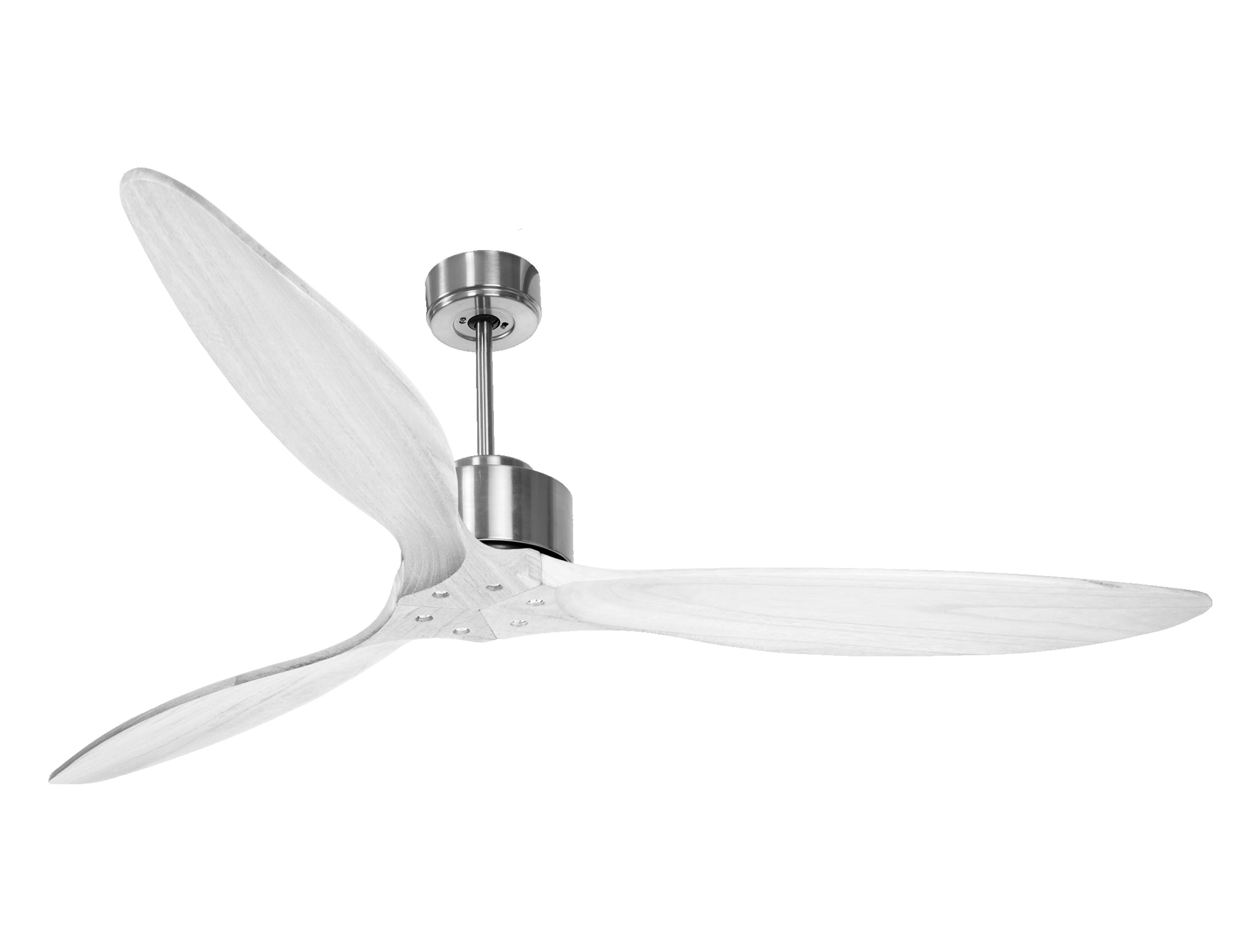 Ventilateur de plafond Réversible Thermostat Wifi Moteur à courant continu Toits en pente Télécommande Hypersilence Mémoire FullWood