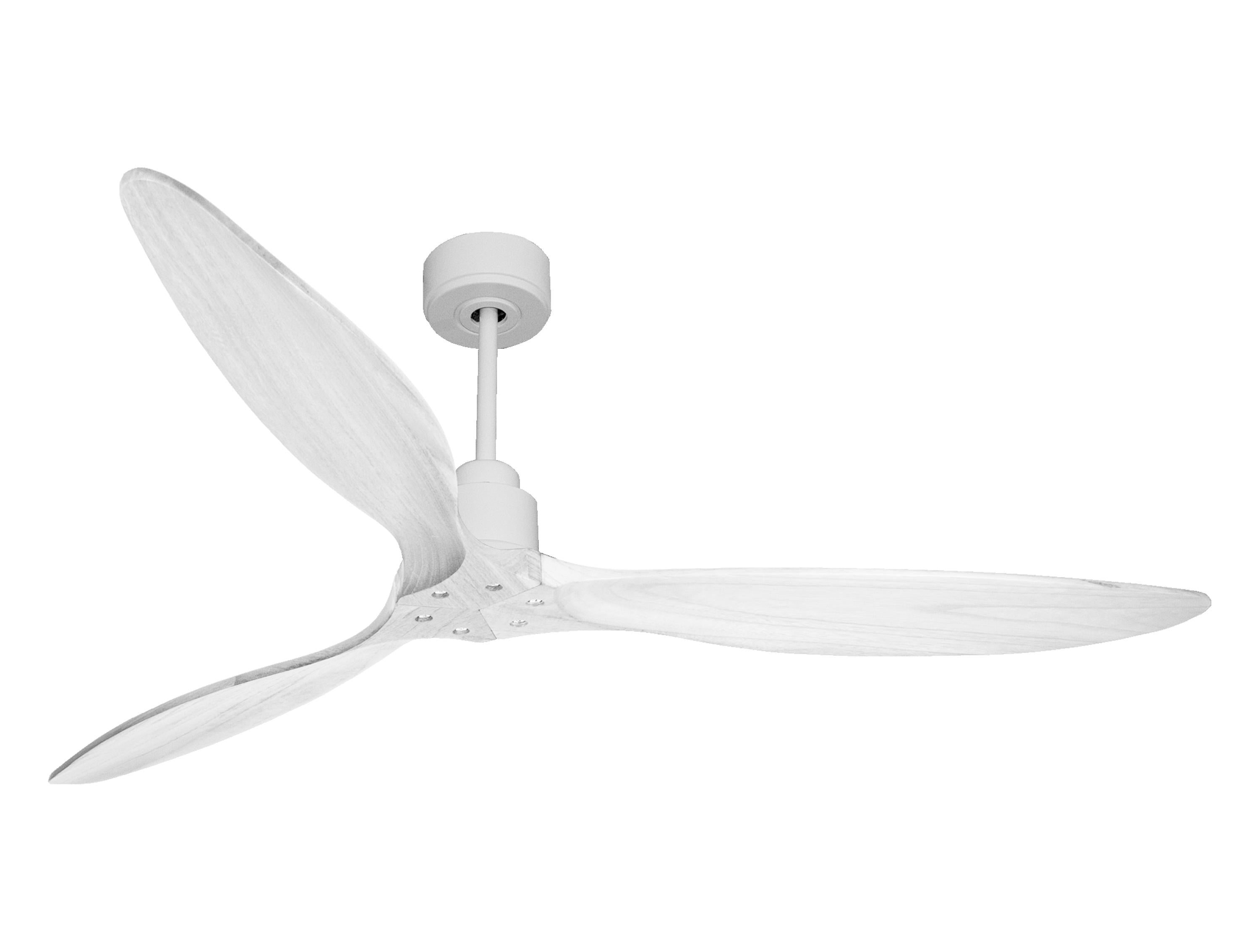 Ventilateur de plafond Réversible Thermostat Wifi Moteur à courant continu Toits en pente Télécommande Hypersilence Mémoire FullWood