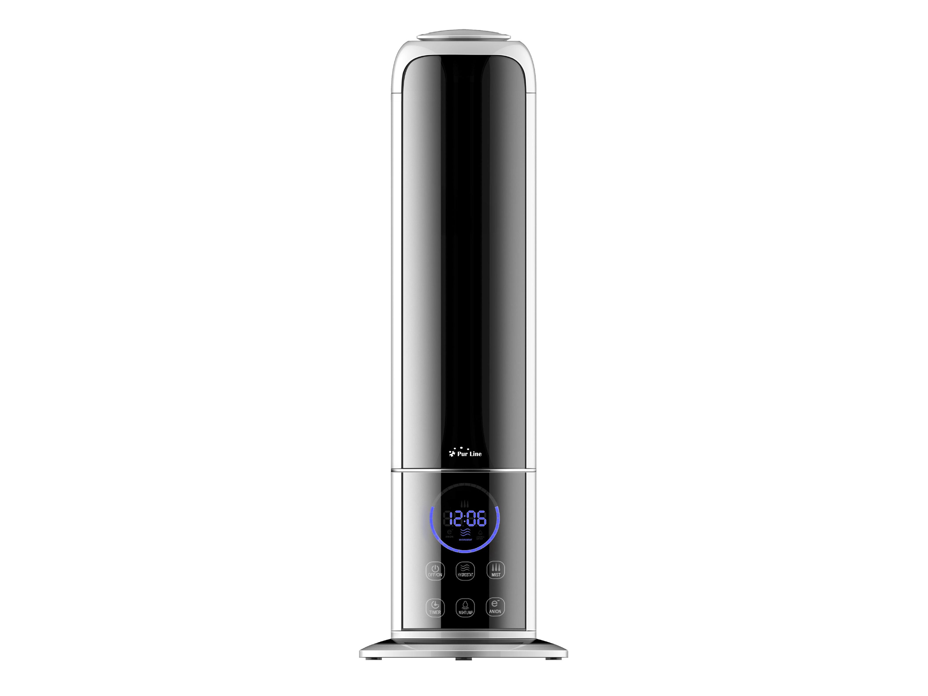 Humidificateur en tour à ultrasons 28W vapeur chaude ou tiède pour des surfaces de 35m2