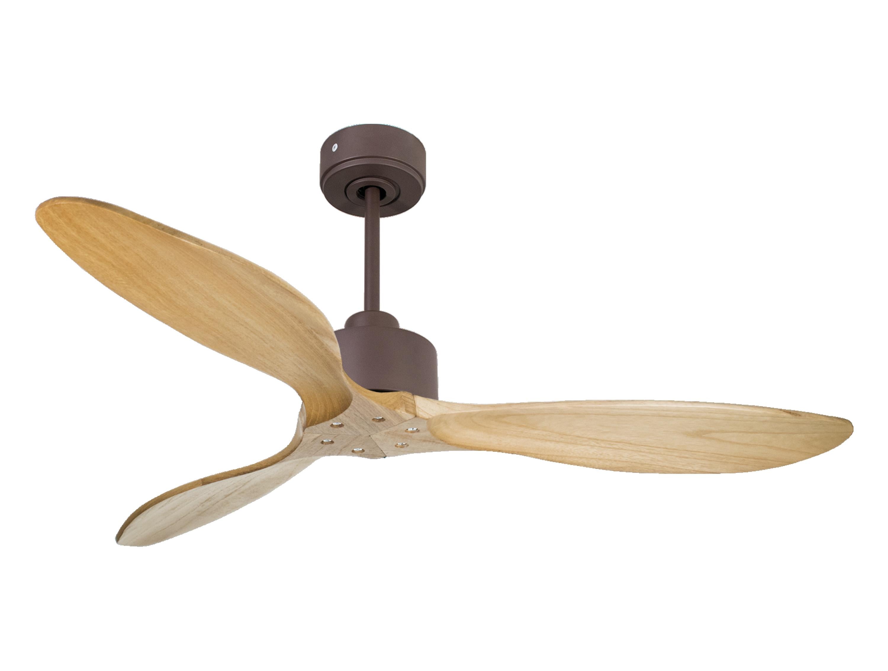 Ventilateur de plafond Réversible Thermostat Wifi Moteur à courant continu Toits en pente Télécommande Hypersilence Mémoire FullWood