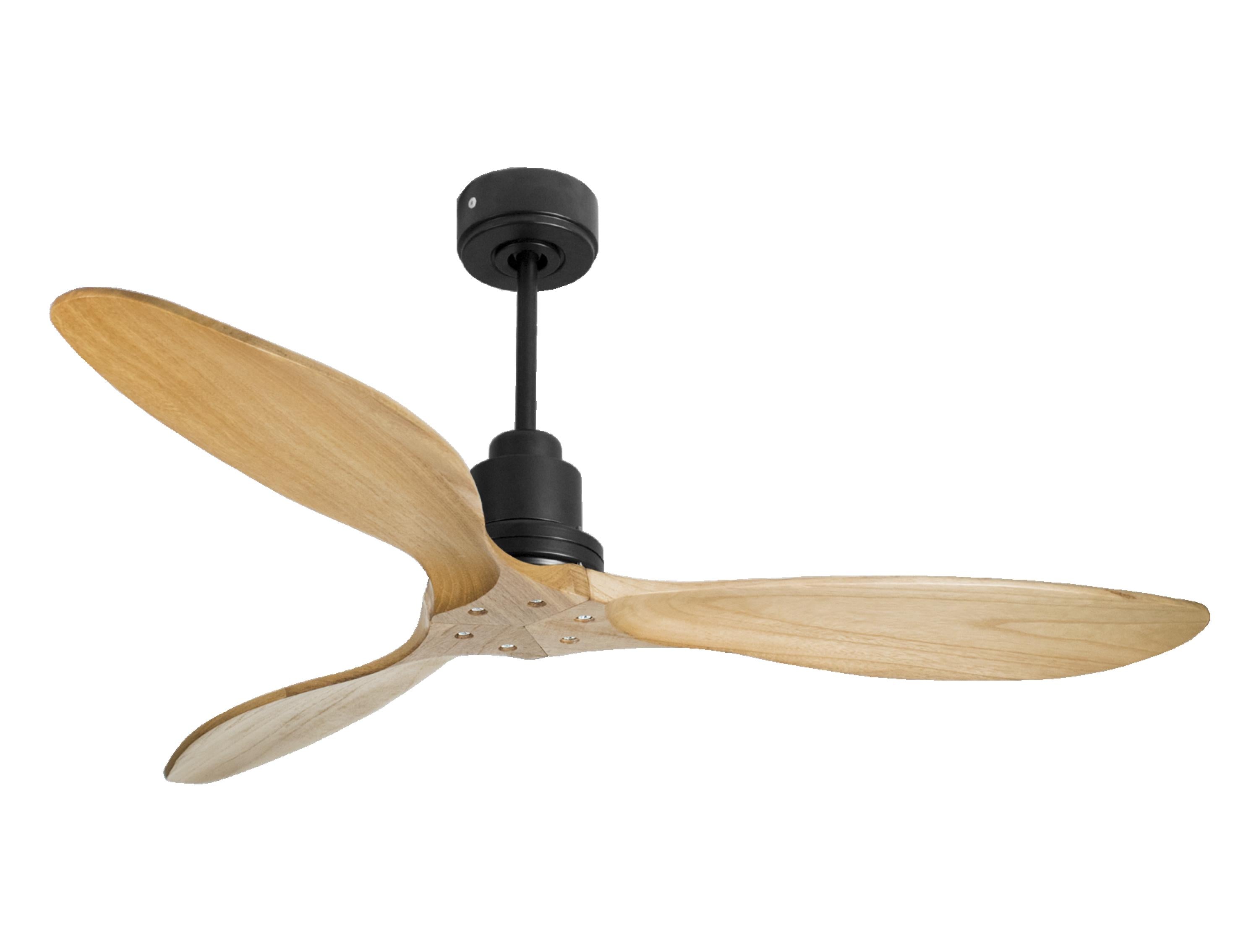 Ventilateur de plafond Réversible  Thermostat Wifi Moteur à courant continu Toits en pente Télécommande Hypersilence Mémoire FullWood