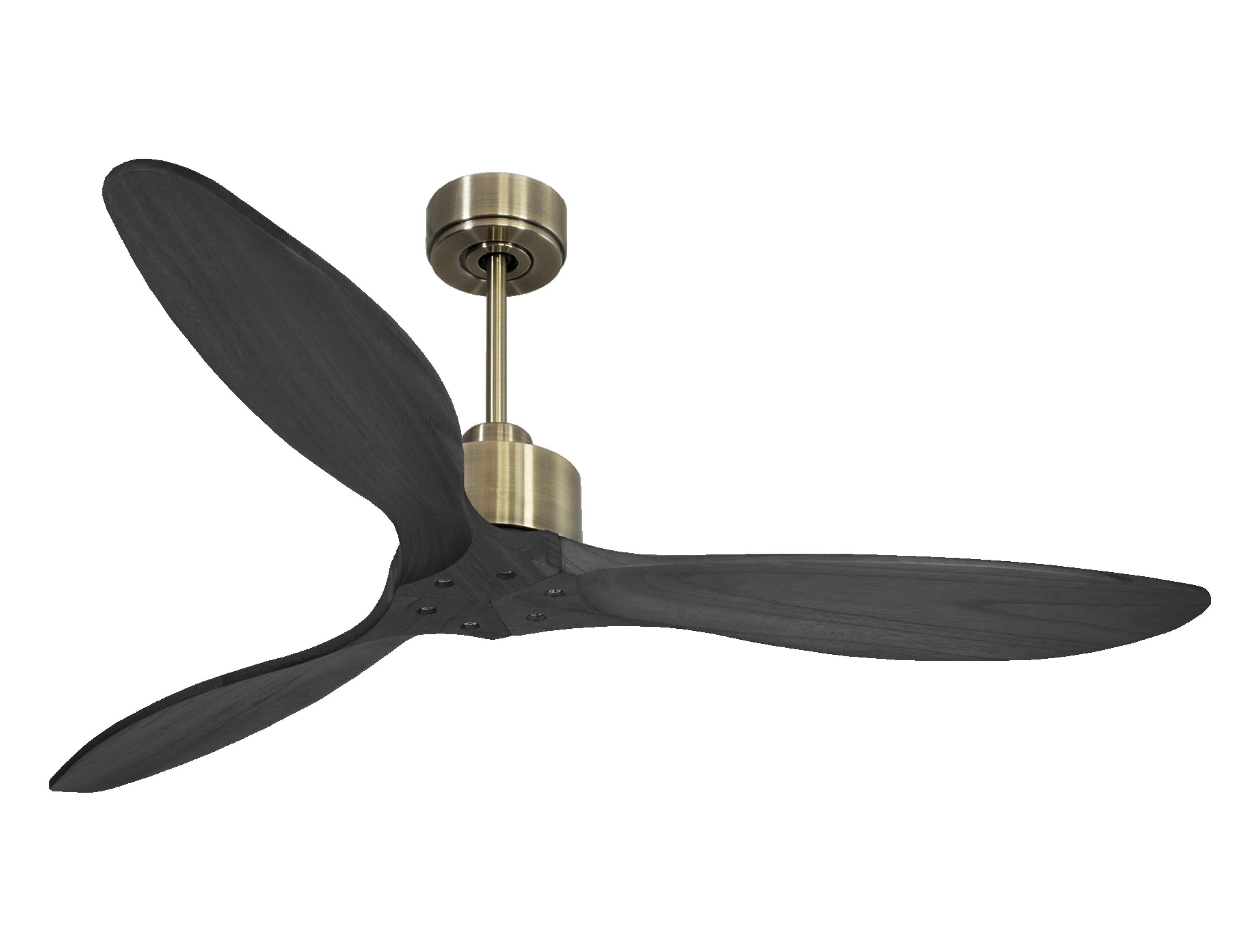 Ventilateur de plafond Réversible Thermostat Wifi Moteur à courant continu Toits en pente Télécommande Hypersilence Mémoire FullWood