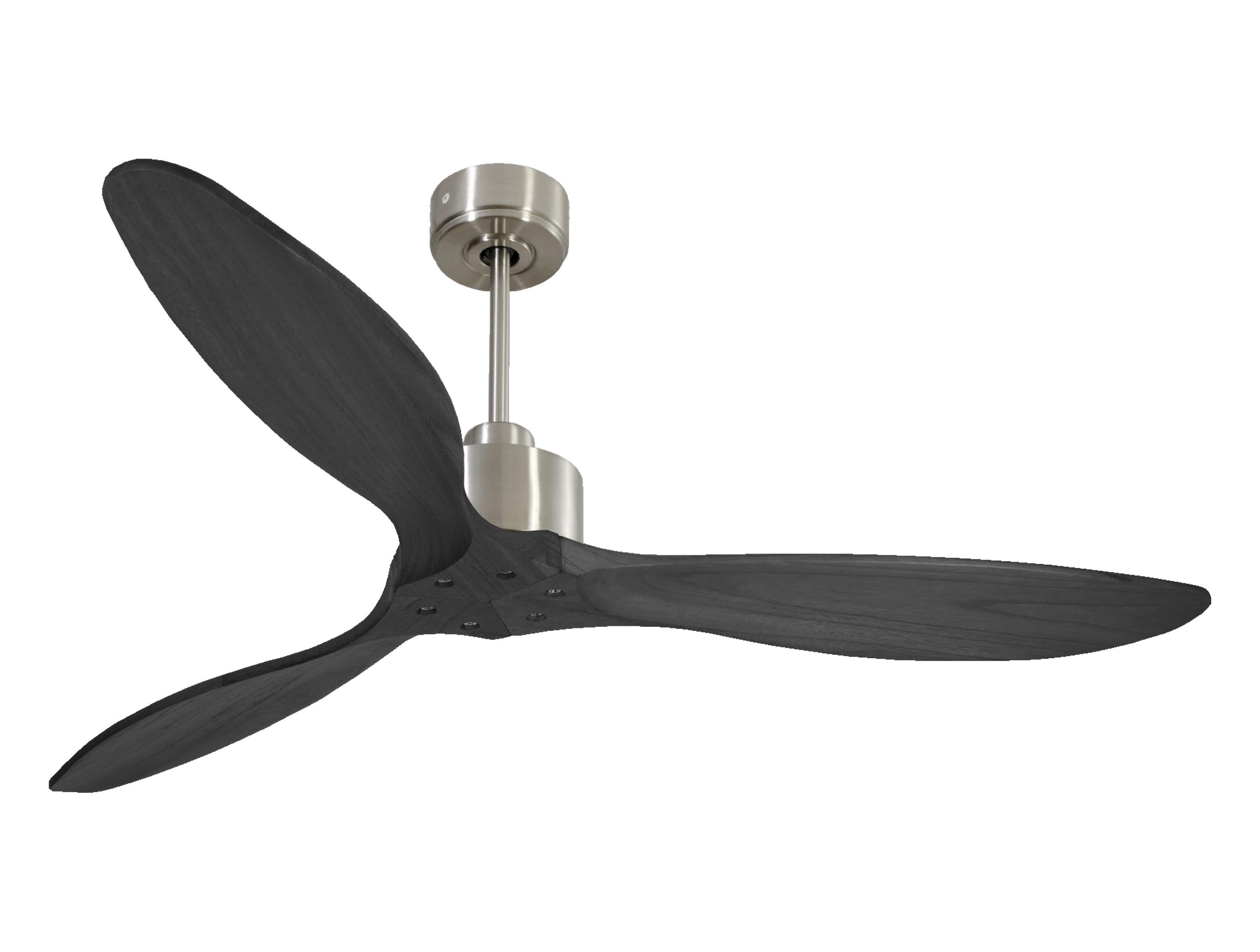 Ventilateur de plafond Réversible Thermostat Wifi Moteur à courant continu Toits en pente Télécommande Hypersilence Mémoire FullWood