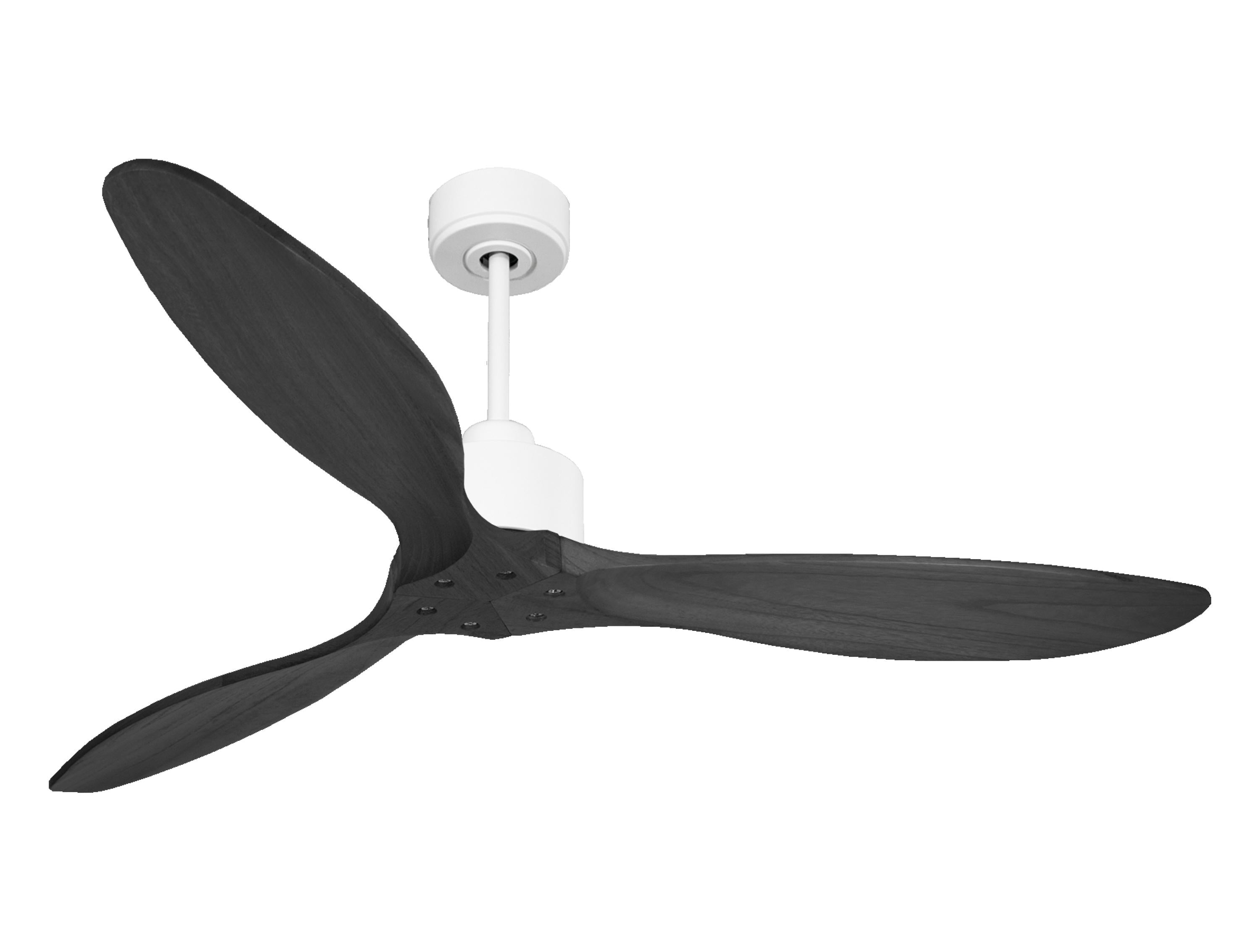 Ventilateur de plafond Réversible Thermostat Wifi Moteur à courant continu Toits en pente Télécommande Hypersilence Mémoire FullWood