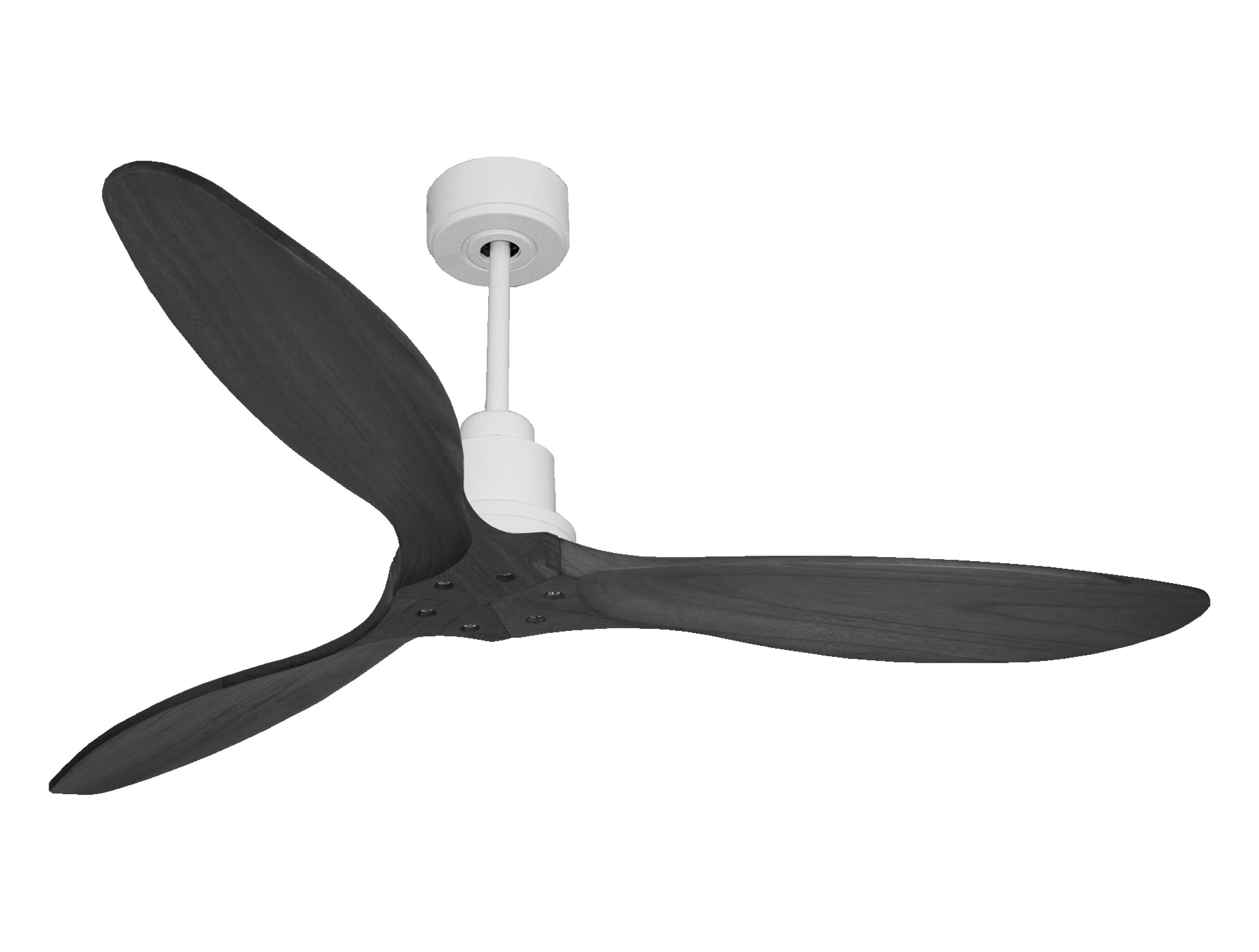 Ventilateur de plafond Réversible Thermostat Wifi Moteur à courant continu Toits en pente Télécommande Hypersilence Mémoire FullWood