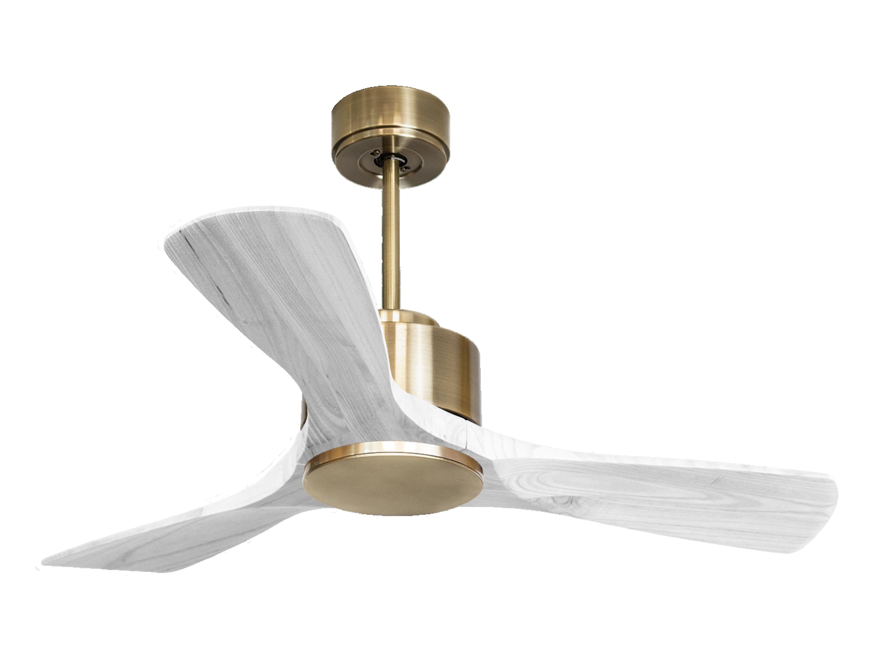 Ventilateur de plafond Réversible Thermostat Wifi Moteur à courant continu Toits en pente Télécommande Hypersilence Mémoire