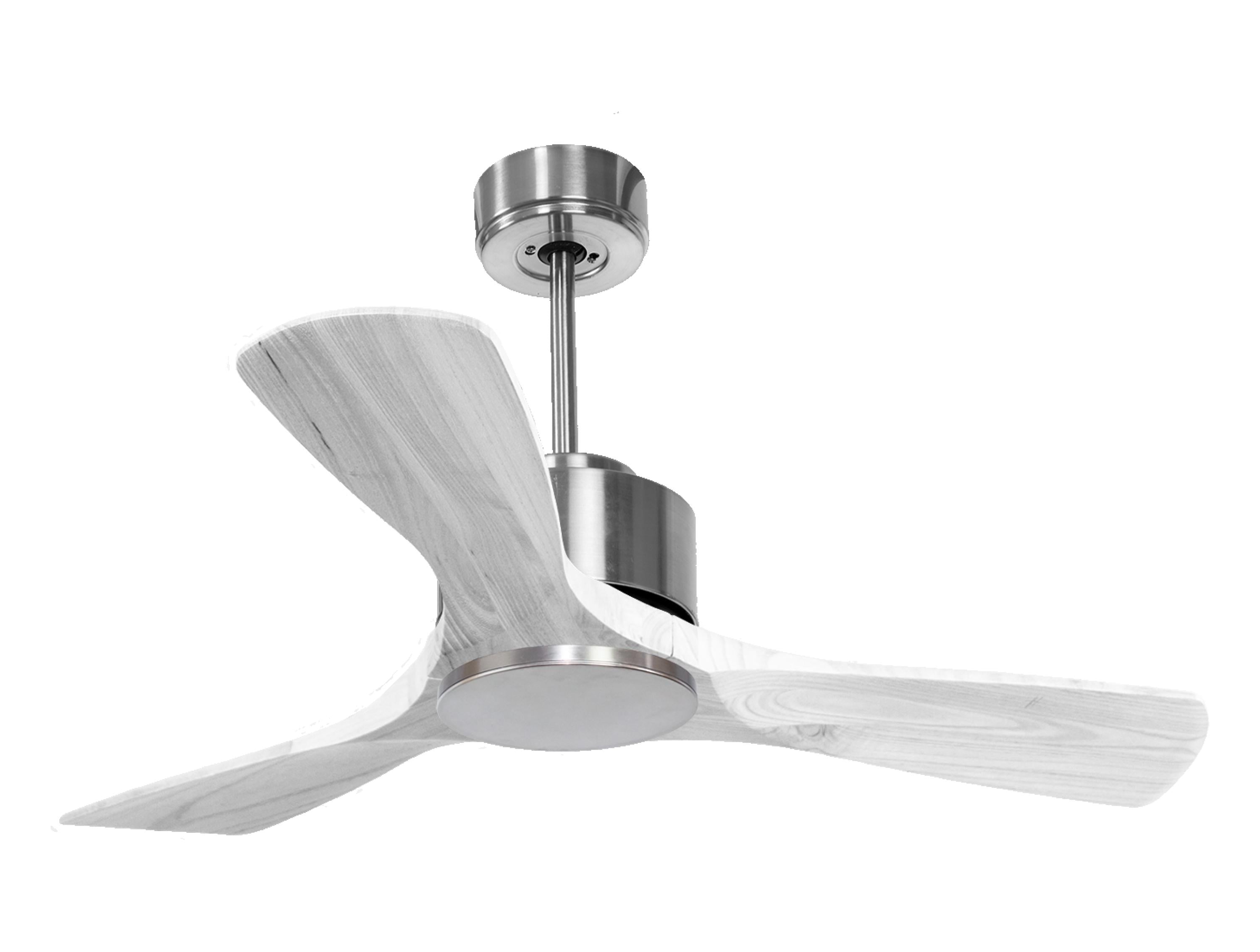 Ventilateur de plafond Réversible Thermostat Wifi Moteur à courant continu Toits en pente Télécommande Hypersilence Mémoire