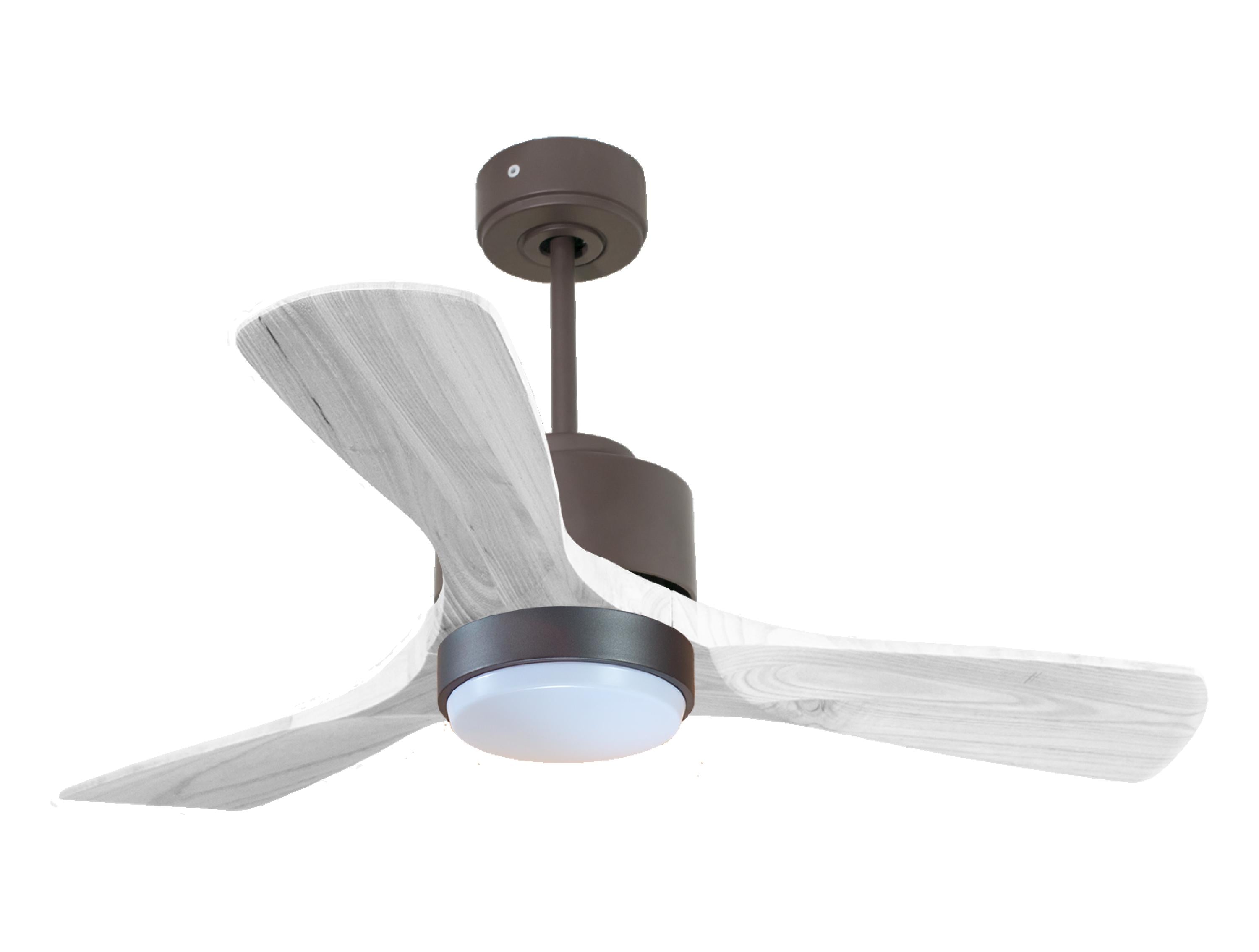 Ventilateur de plafond Réversible Thermostat Dimmable Wifi Moteur à courant continu Toits en pente Télécommande Lumière à trois tons Hypersilence Mémoire