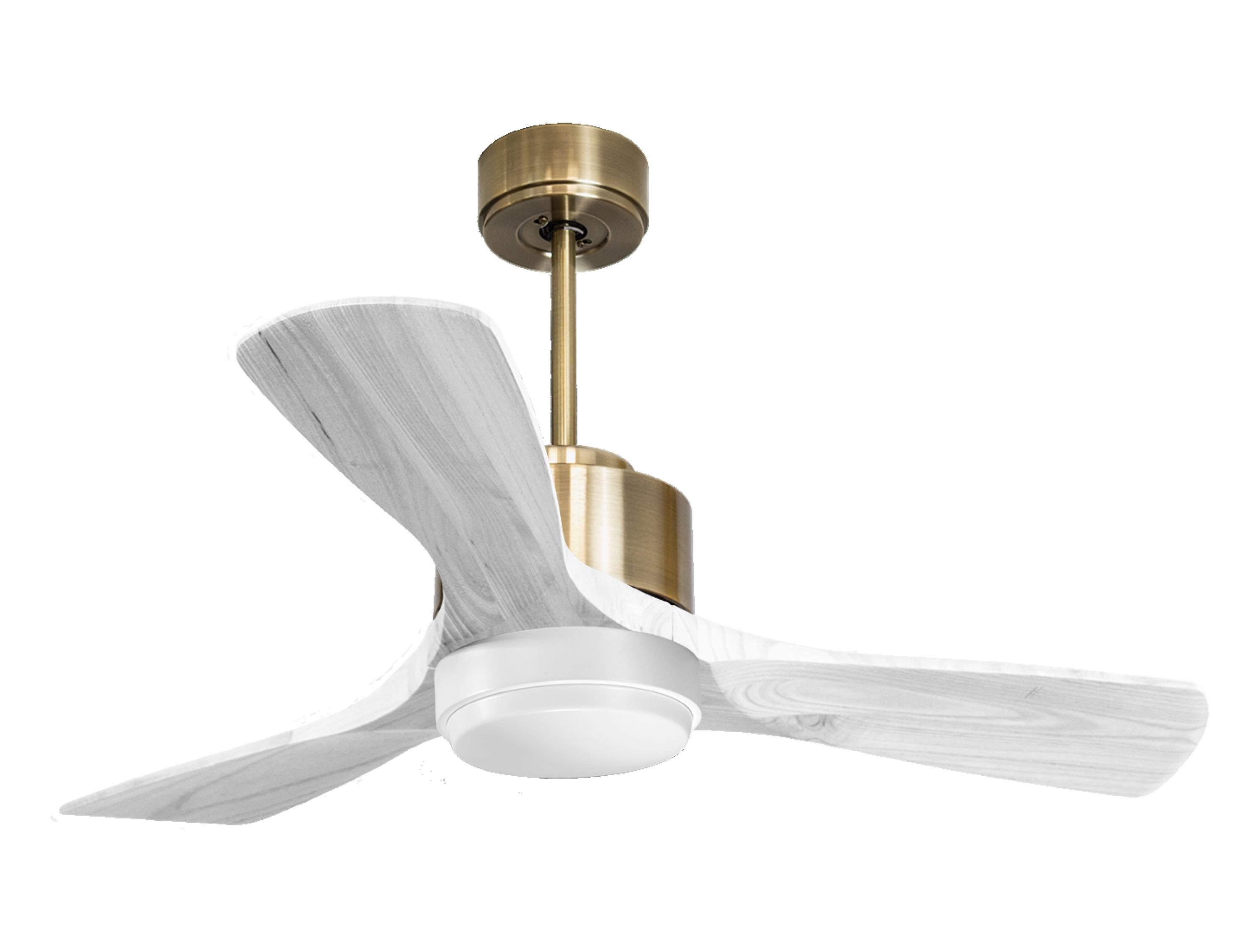 Ventilateur de plafond Réversible Thermostat Dimmable Wifi Moteur à courant continu Toits en pente Télécommande Lumière à trois tons Hypersilence Mémoire