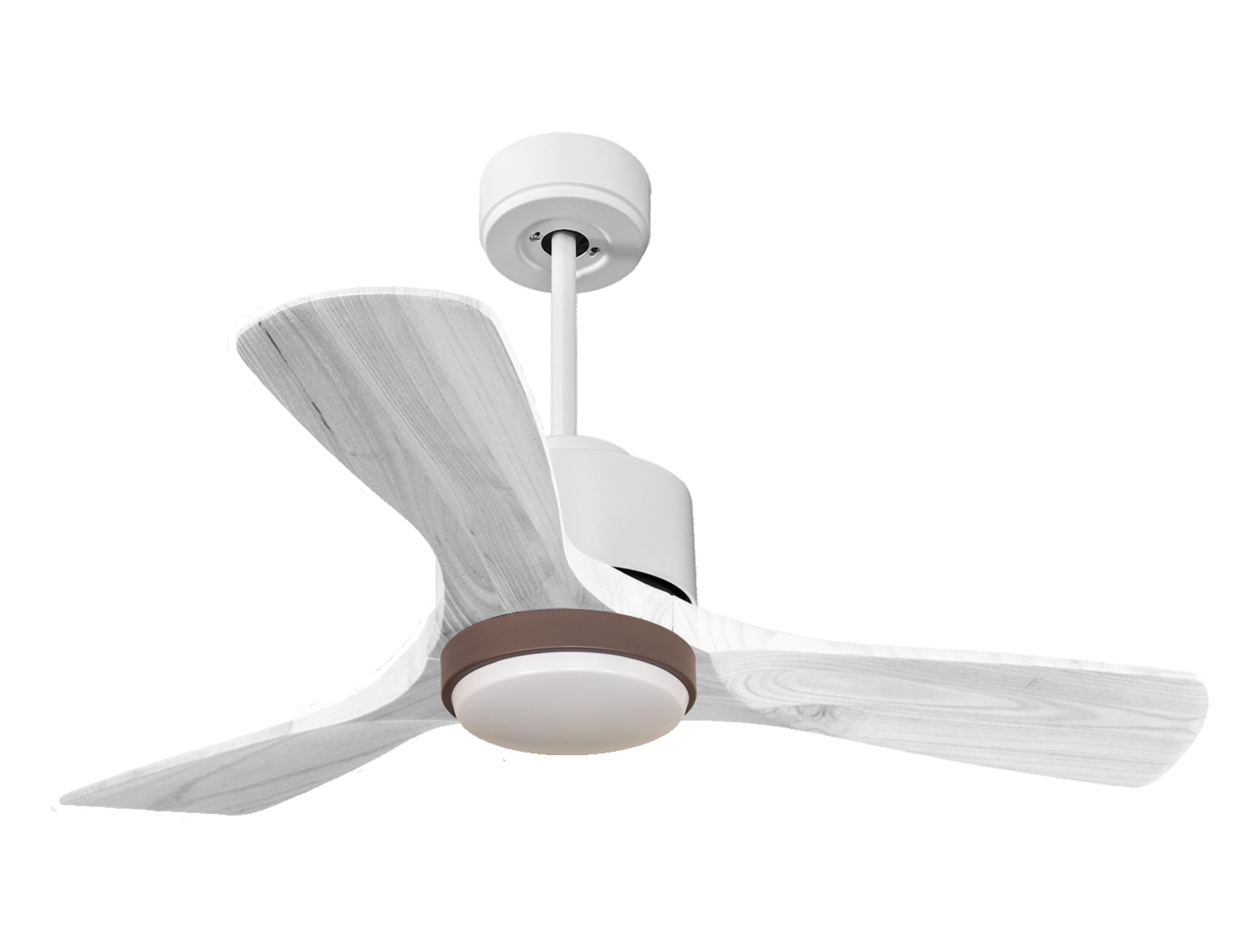 Ventilateur de plafond Réversible Thermostat Dimmable Wifi Moteur à courant continu Toits en pente Télécommande Lumière à trois tons Hypersilence Mémoire
