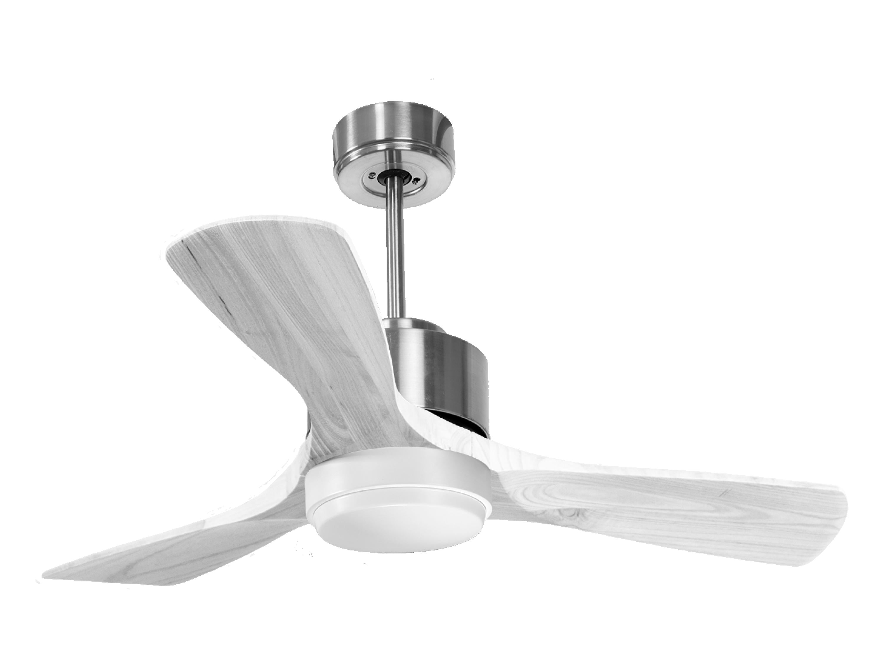 Ventilateur de plafond Réversible Thermostat Dimmable Wifi Moteur à courant continu Toits en pente Télécommande Lumière à trois tons Hypersilence Mémoire