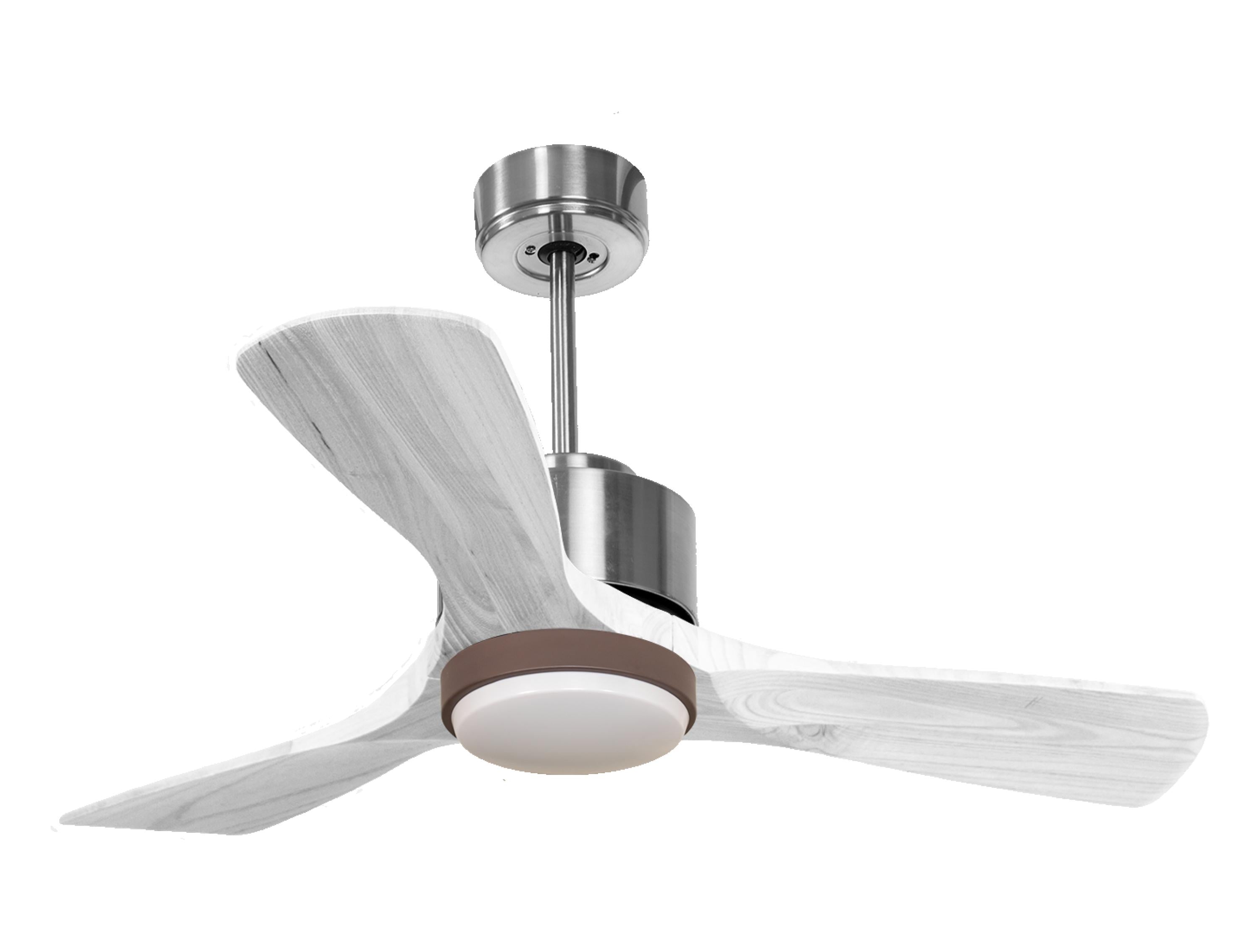 Ventilateur de plafond Réversible Thermostat Dimmable Wifi Moteur à courant continu Toits en pente Télécommande Lumière à trois tons Hypersilence Mémoire