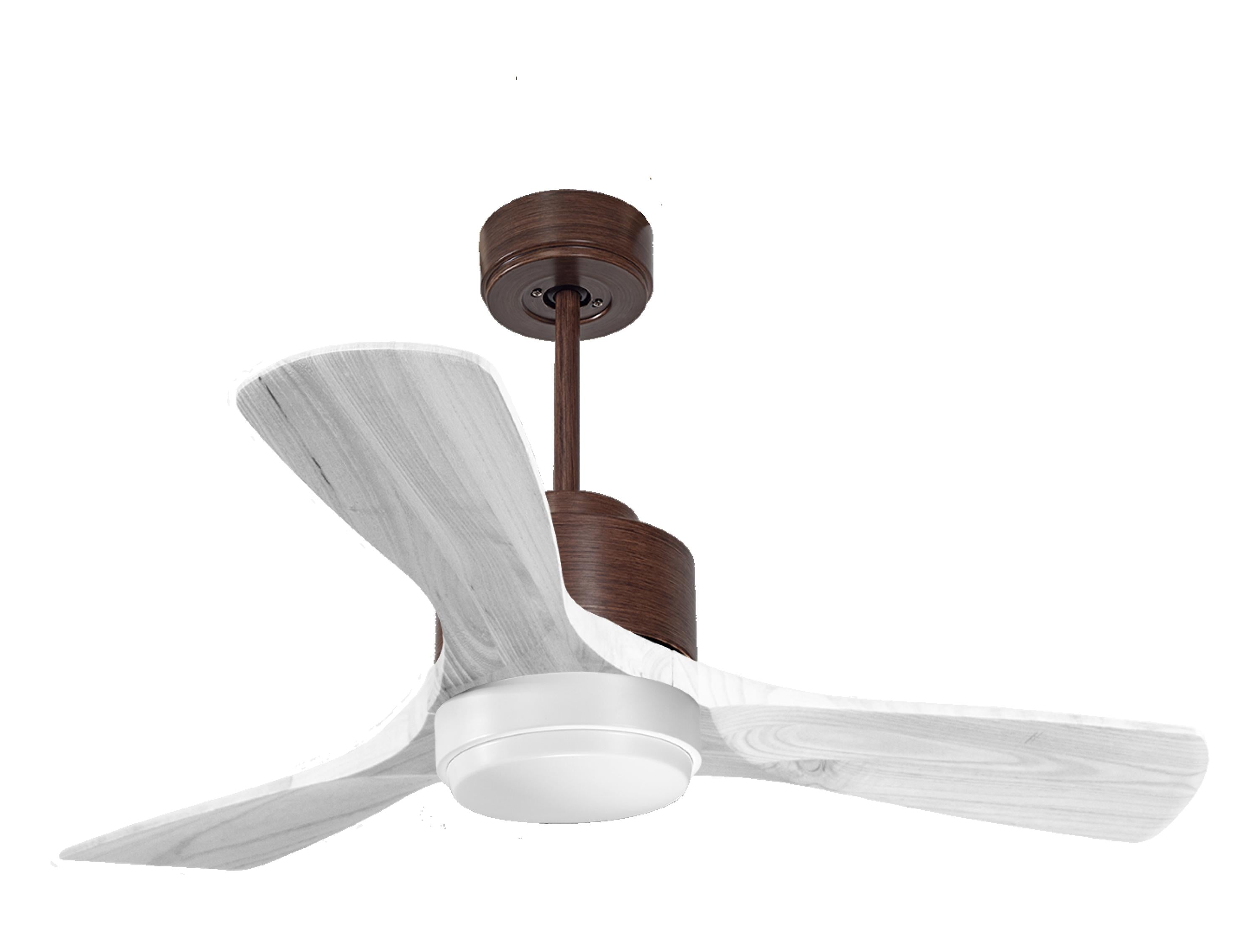 Ventilateur de plafond Réversible Thermostat Dimmable Wifi Moteur à courant continu Toits en pente Télécommande Lumière à trois tons Hypersilence Mémoire
