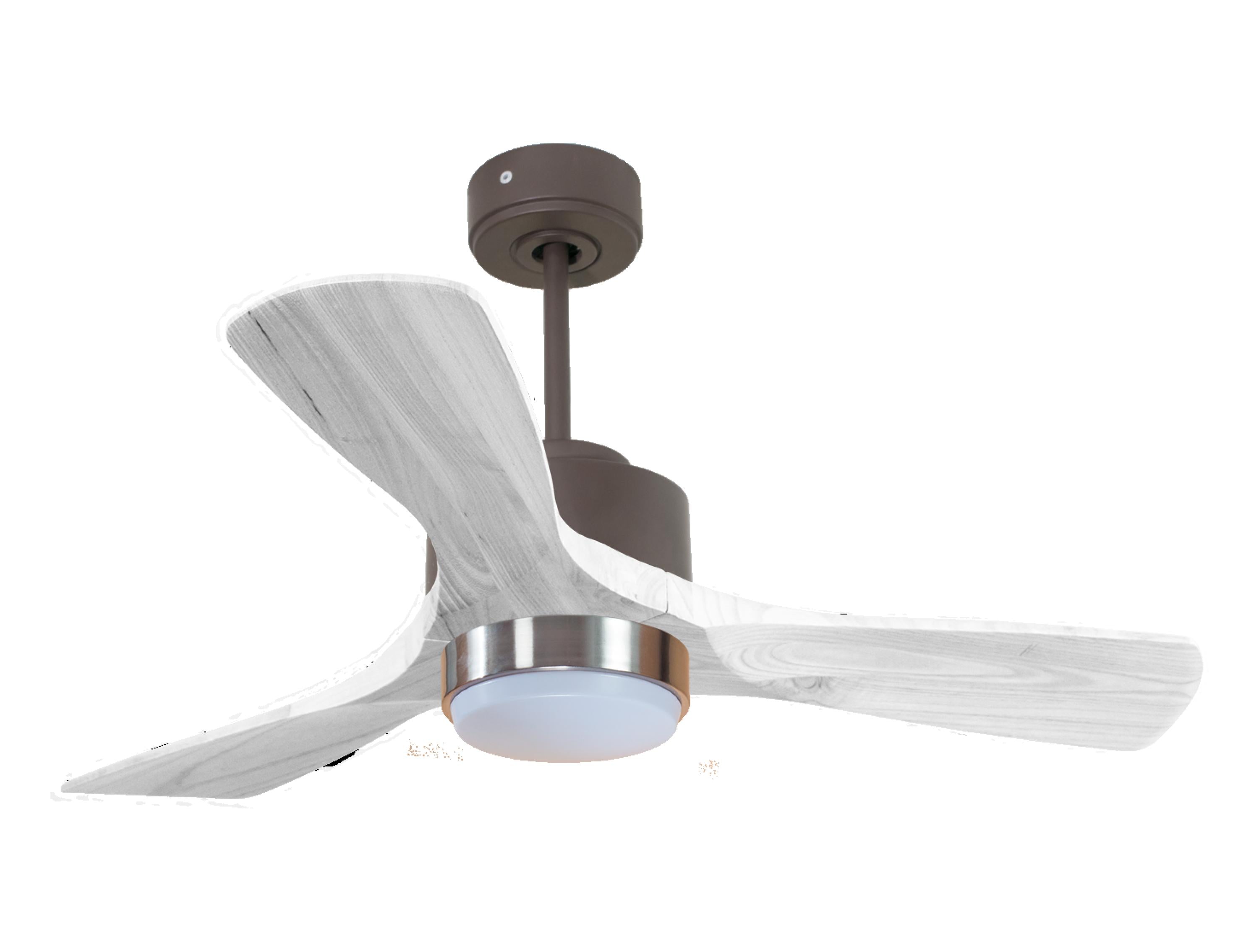 Ventilateur de plafond Réversible Thermostat Dimmable Wifi Moteur à courant continu Toits en pente Télécommande Lumière à trois tons Hypersilence Mémoire
