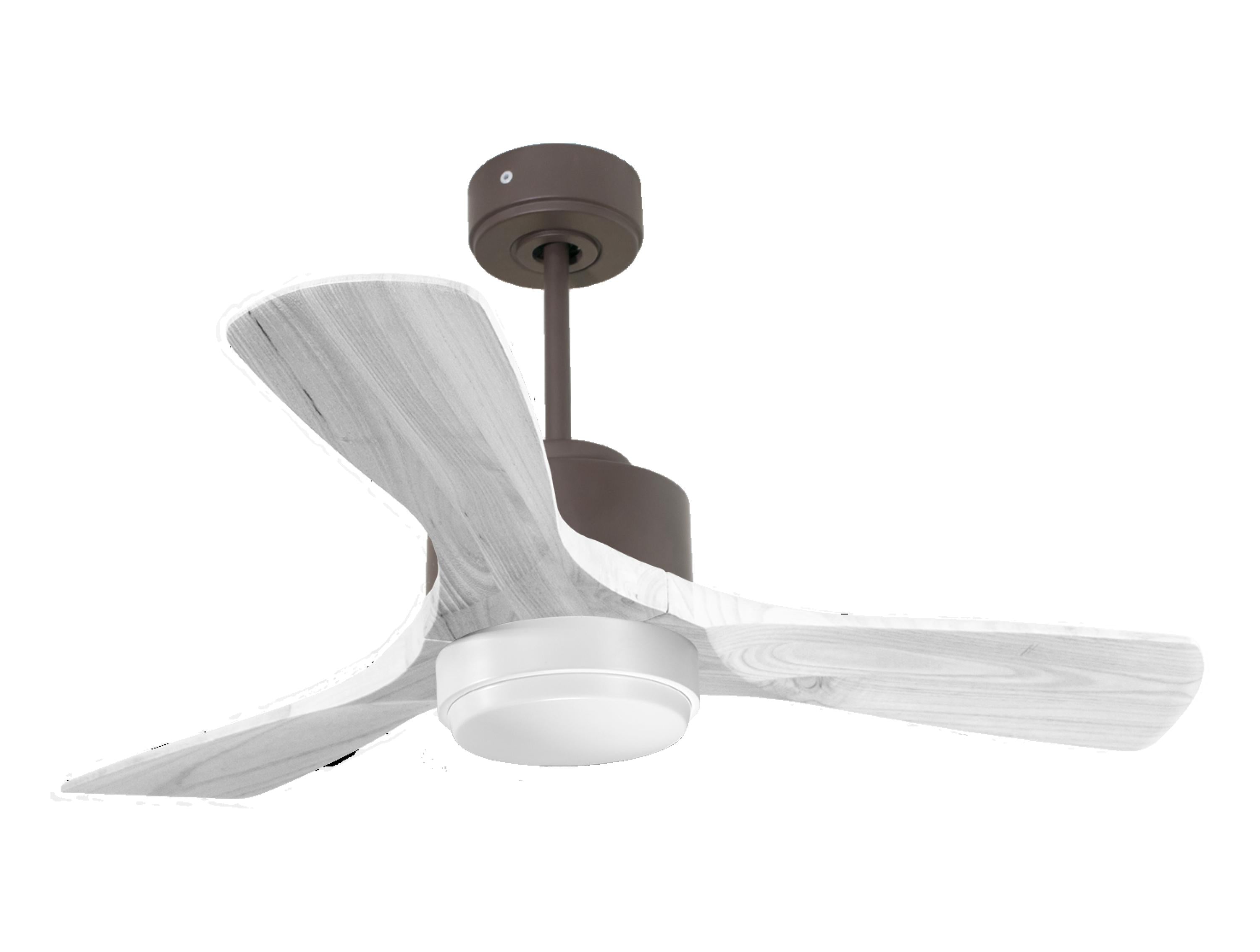 Ventilateur de plafond Réversible Thermostat Dimmable Wifi Moteur à courant continu Toits en pente Télécommande Lumière à trois tons Hypersilence Mémoire