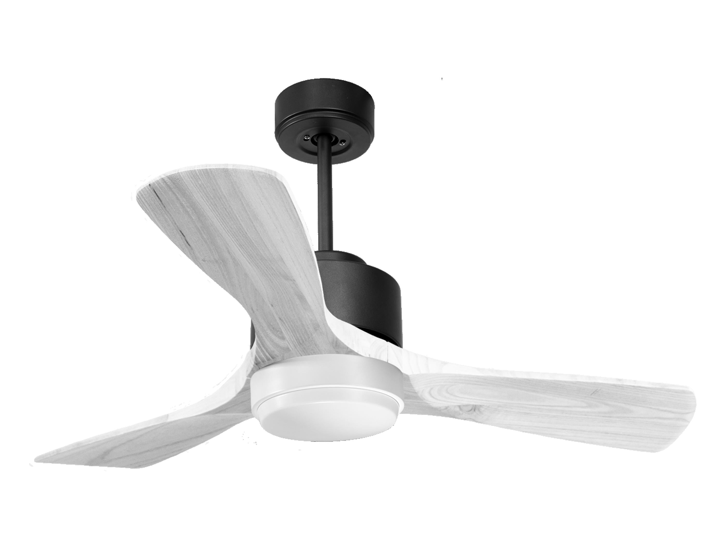 Ventilateur de plafond Réversible Thermostat Dimmable Wifi Moteur à courant continu Toits en pente Télécommande Lumière à trois tons Hypersilence Mémoire
