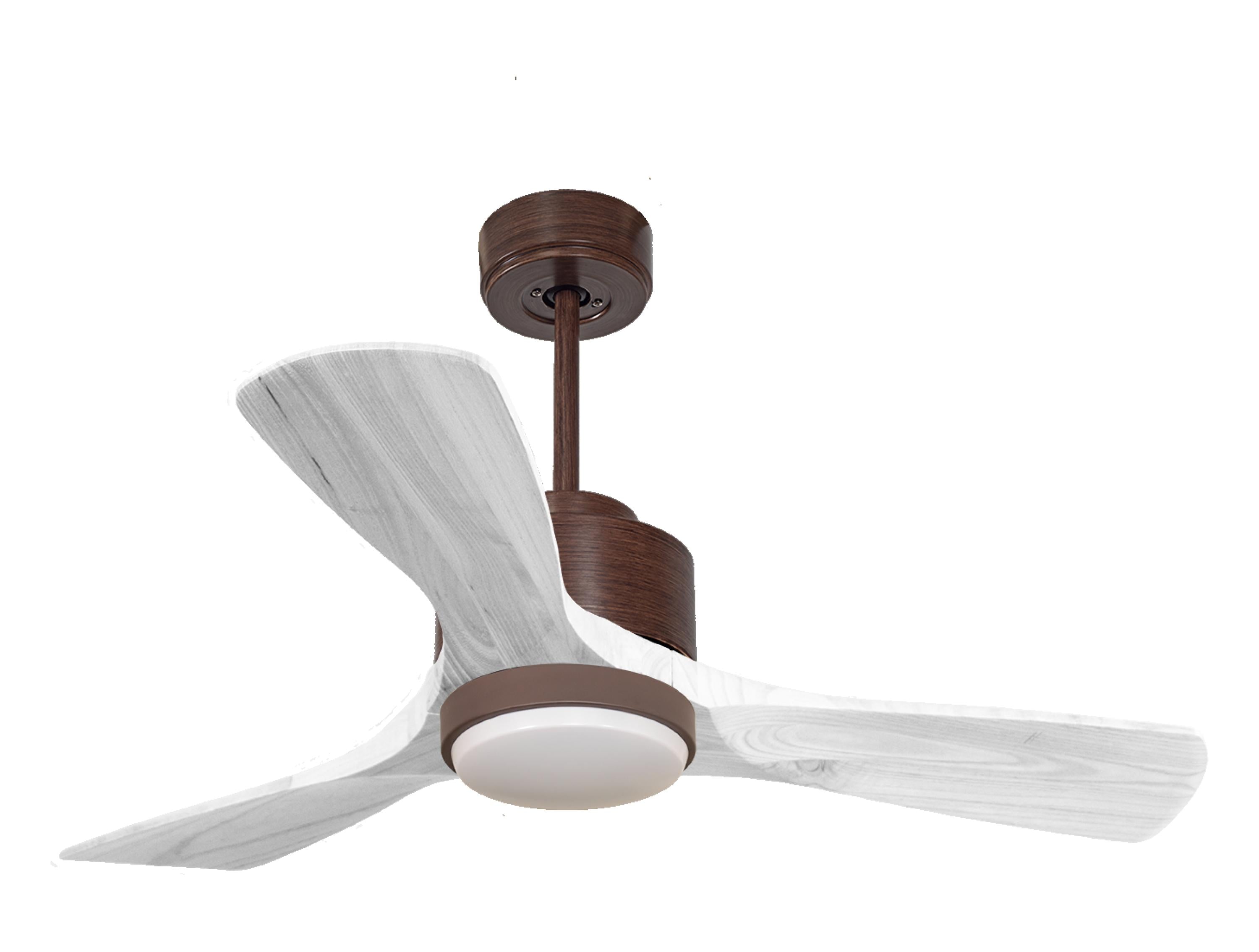 Ventilateur de plafond Réversible Thermostat Dimmable Wifi Moteur à courant continu Toits en pente Télécommande Lumière à trois tons Hypersilence Mémoire