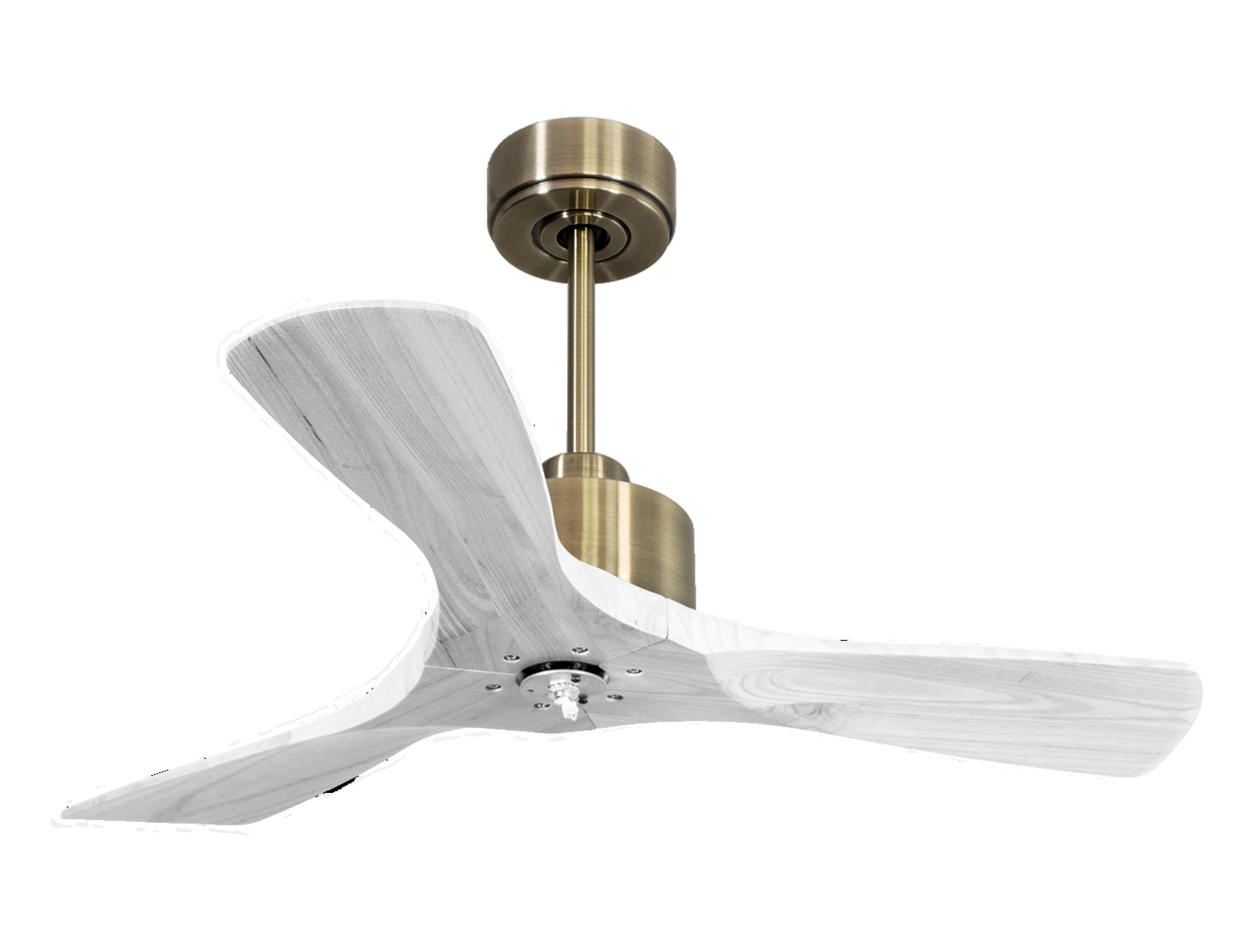 Ventilateur de plafond Réversible Thermostat Dimmable Wifi Moteur à courant continu Toits en pente Télécommande Lumière à trois tons Hypersilence Mémoire