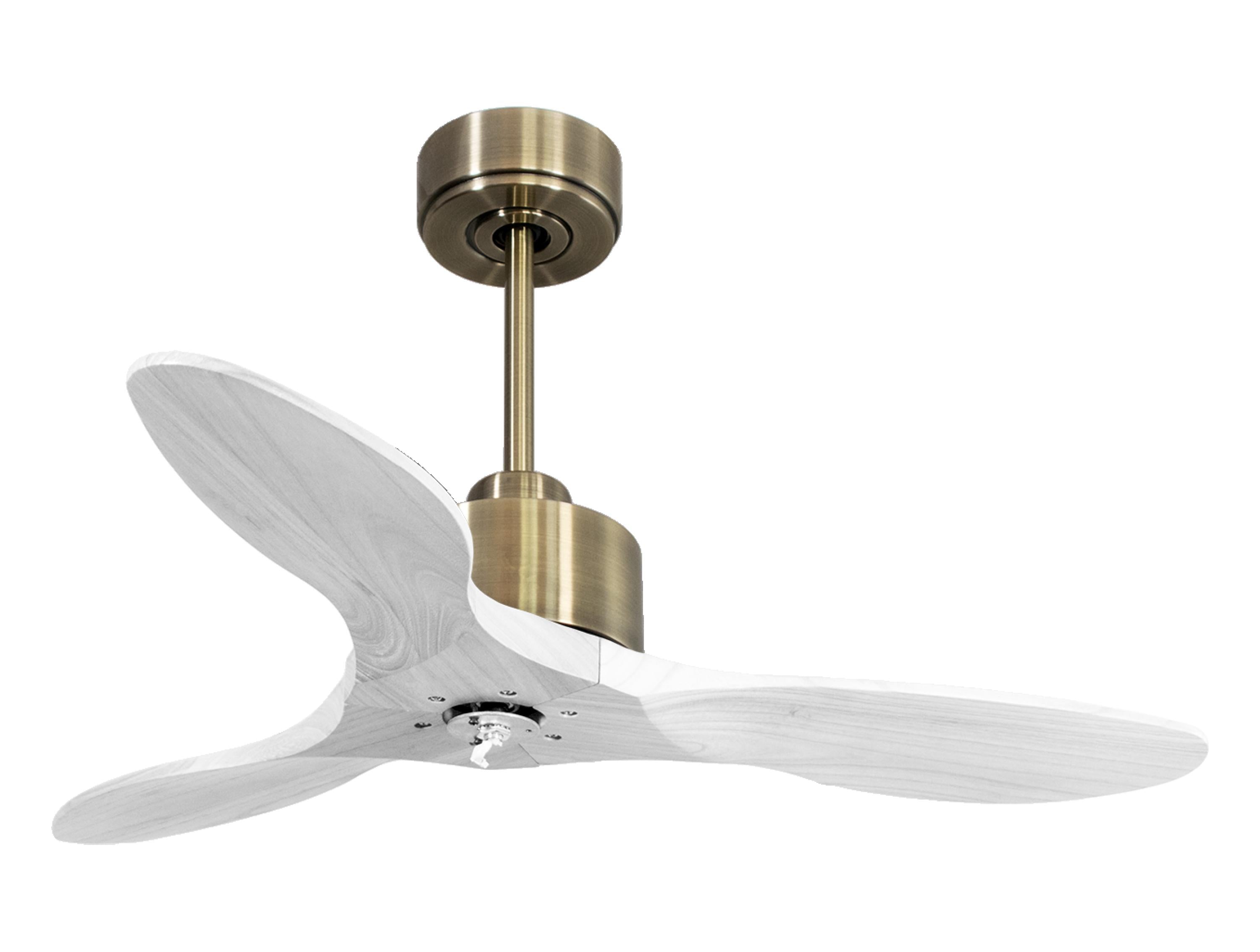 Ventilateur de plafond Réversible Thermostat Dimmable Wifi Moteur à courant continu Toits en pente Télécommande Lumière à trois tons Hypersilence Mémoire
