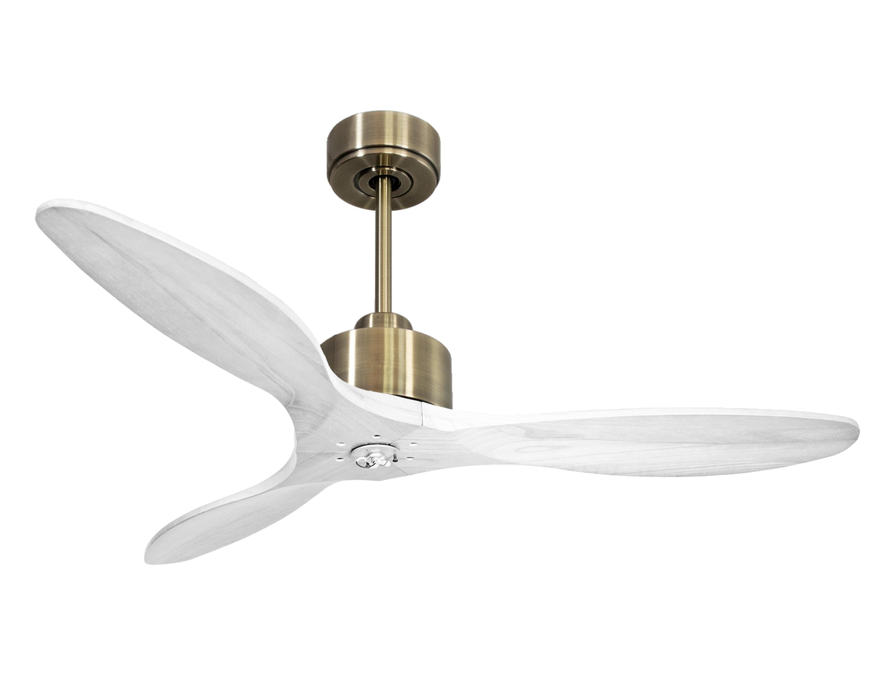 Ventilateur de plafond Réversible Thermostat Dimmable Wifi Moteur à courant continu Toits en pente Télécommande Lumière à trois tons Hypersilence Mémoire