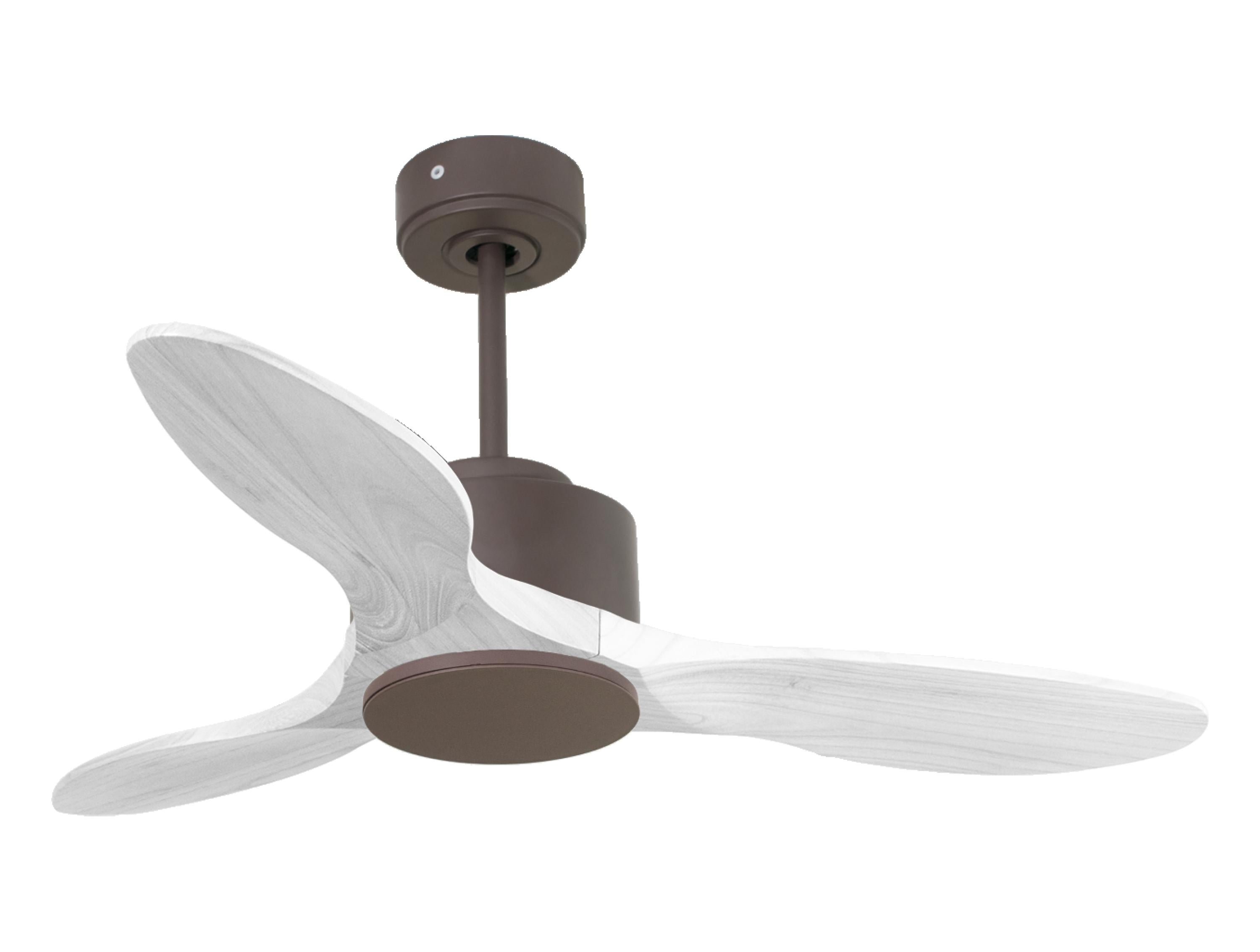 Ventilateur de plafond Réversible Thermostat Wifi Moteur à courant continu Toits en pente Télécommande Hypersilence Mémoire