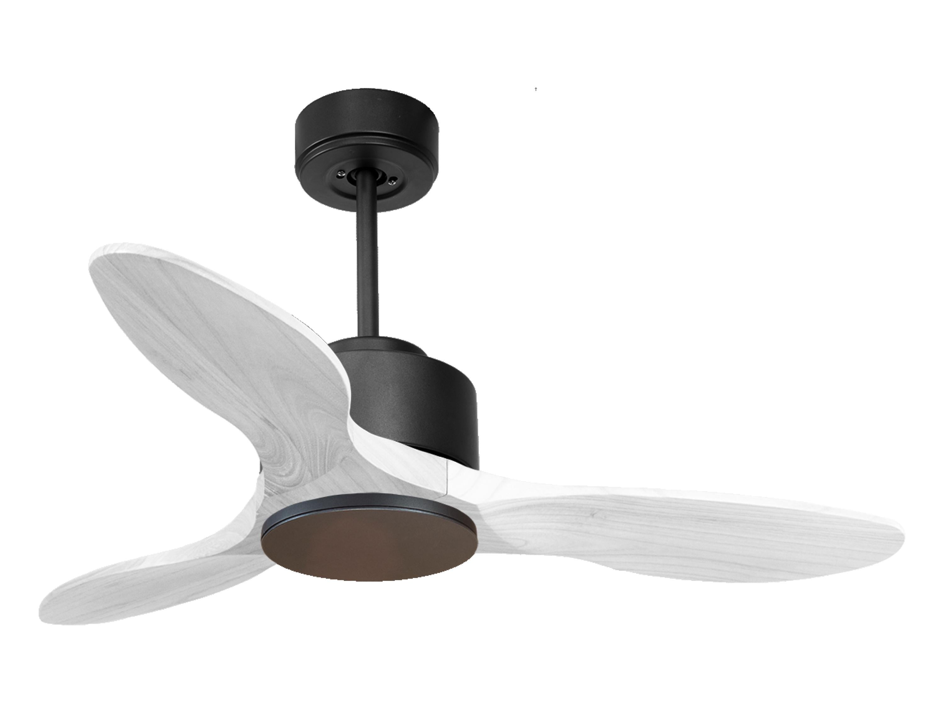 Ventilateur de plafond Réversible Thermostat Wifi Moteur à courant continu Toits en pente Télécommande Hypersilence Mémoire