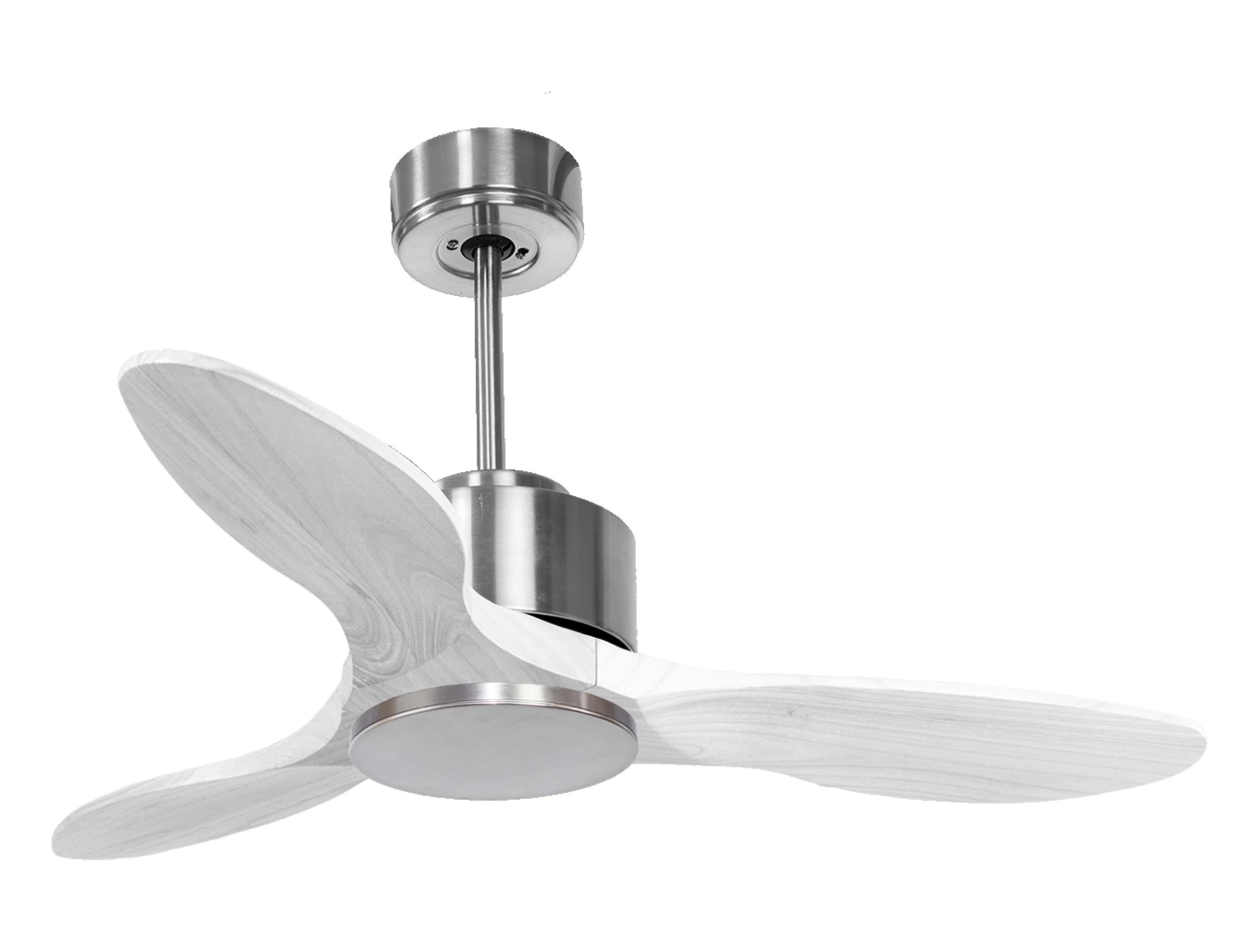 Ventilateur de plafond Réversible Thermostat Wifi Moteur à courant continu Toits en pente Télécommande Hypersilence Mémoire