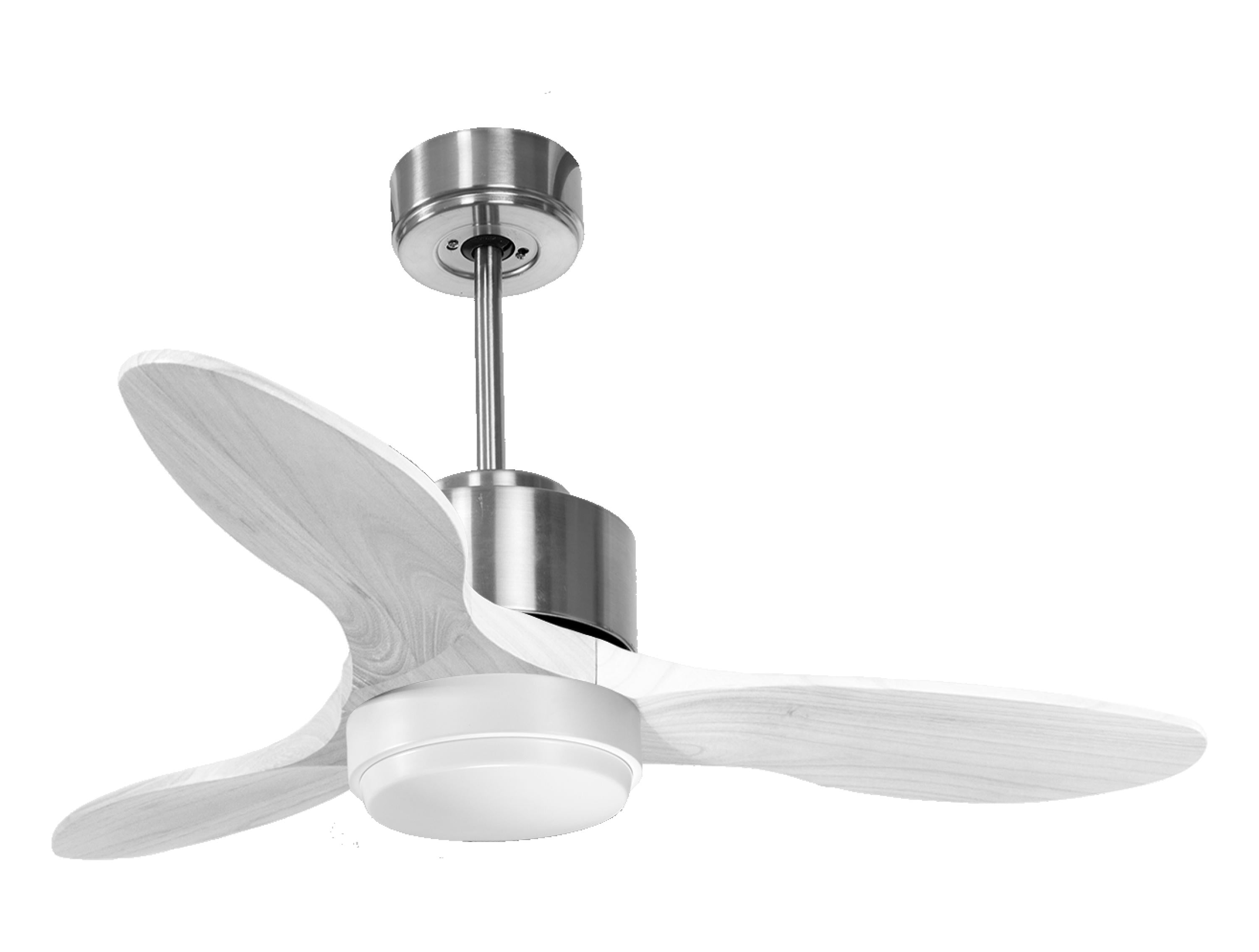 Ventilateur de plafond Réversible Thermostat Dimmable Wifi Moteur à courant continu Toits en pente Télécommande Lumière à trois tons Hypersilence Mémoire