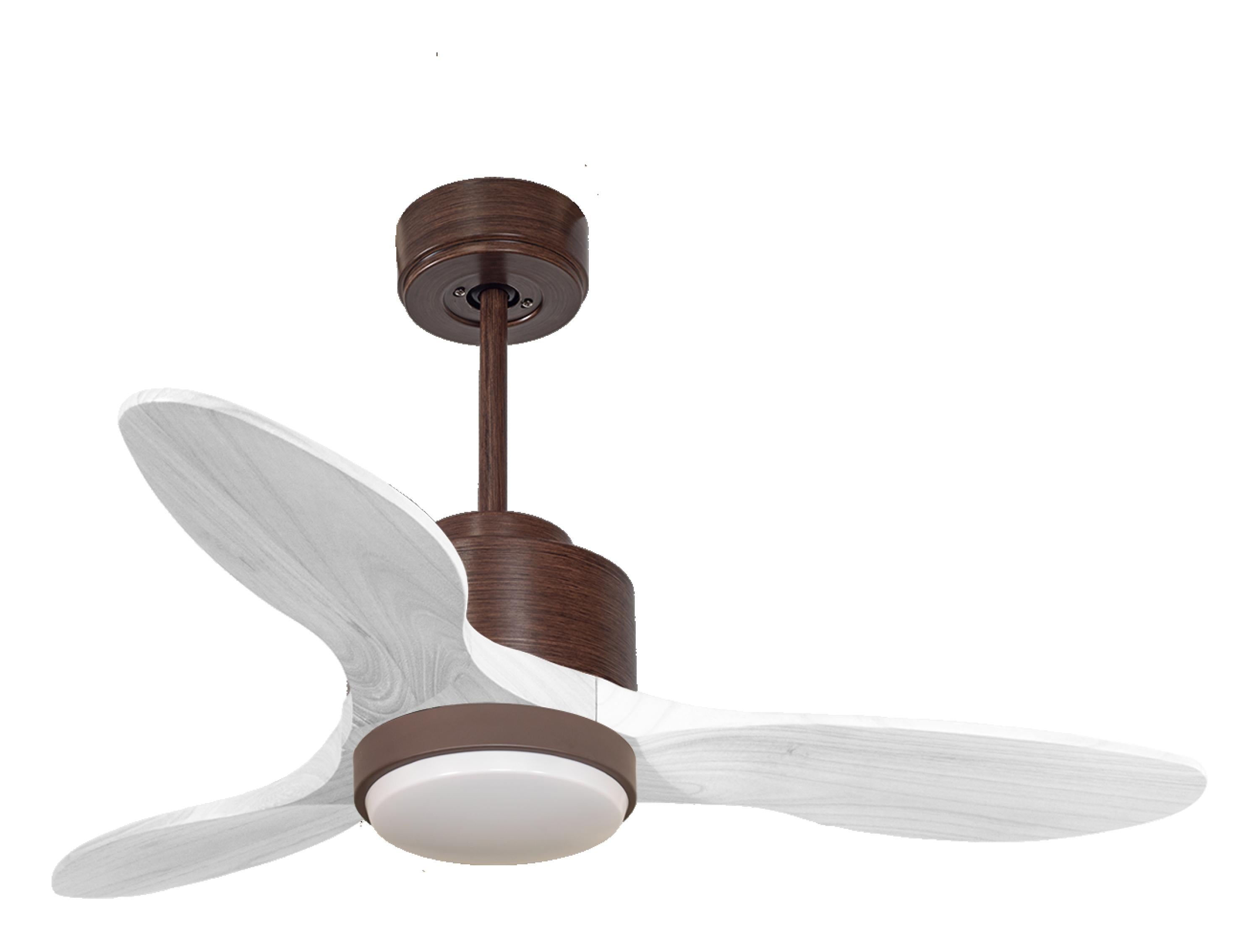 Ventilateur de plafond Réversible Thermostat Dimmable Wifi Moteur à courant continu Toits en pente Télécommande Lumière à trois tons Hypersilence Mémoire
