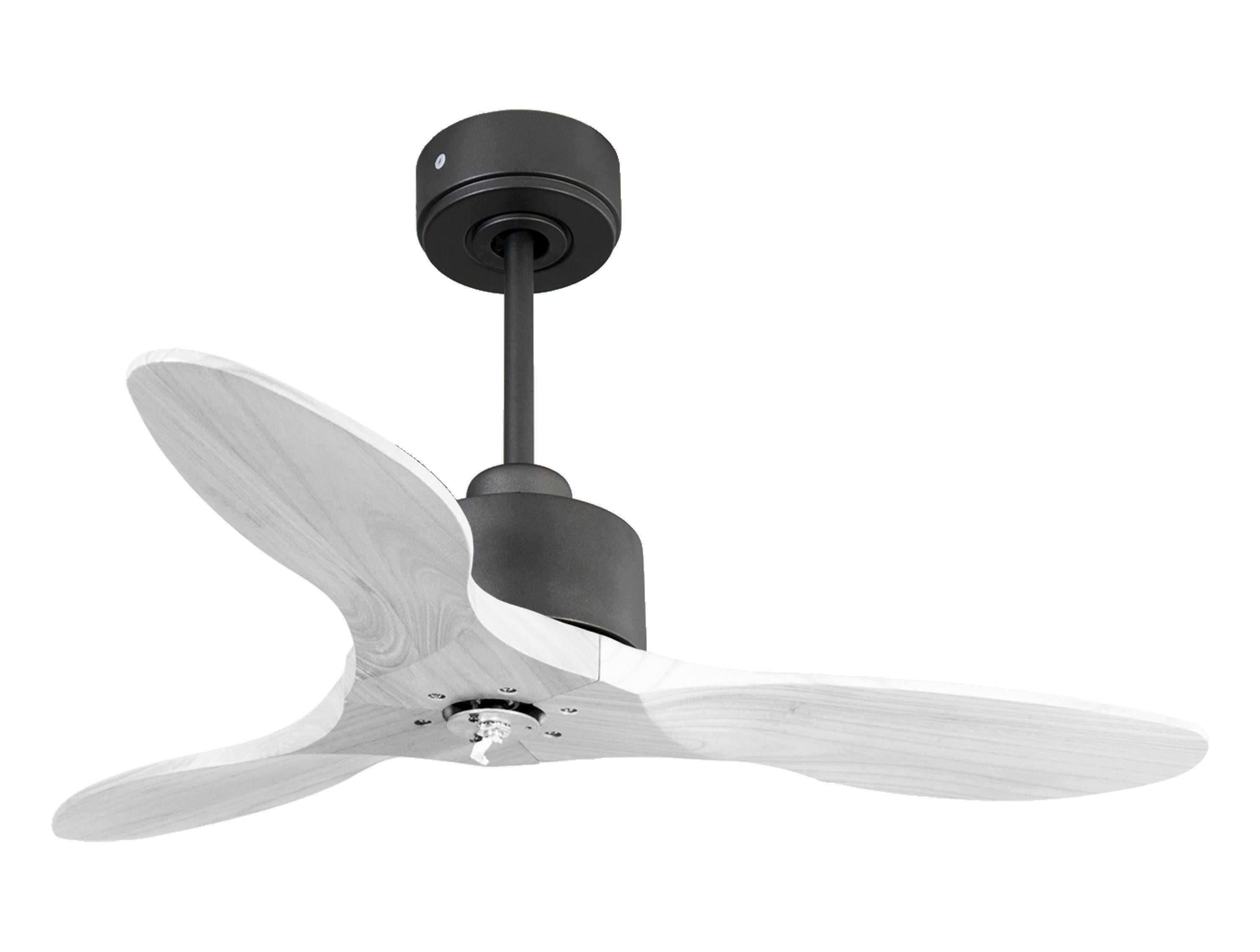 Ventilateur de plafond Réversible Thermostat Dimmable Wifi Moteur à courant continu Toits en pente Télécommande Lumière à trois tons Hypersilence Mémoire