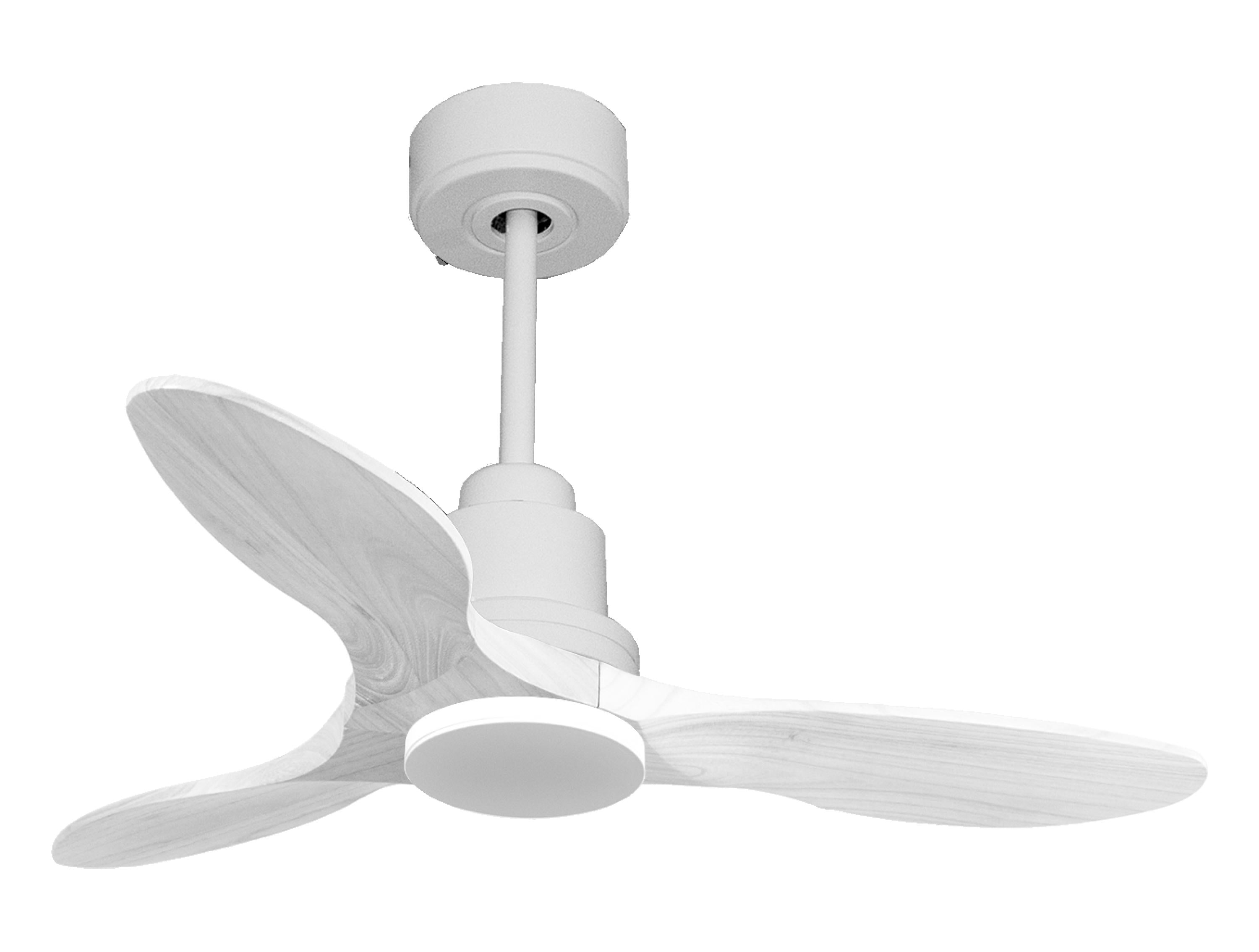 Ventilateur de plafond Réversible Thermostat Wifi Moteur à courant continu Toits en pente Télécommande Hypersilence Mémoire