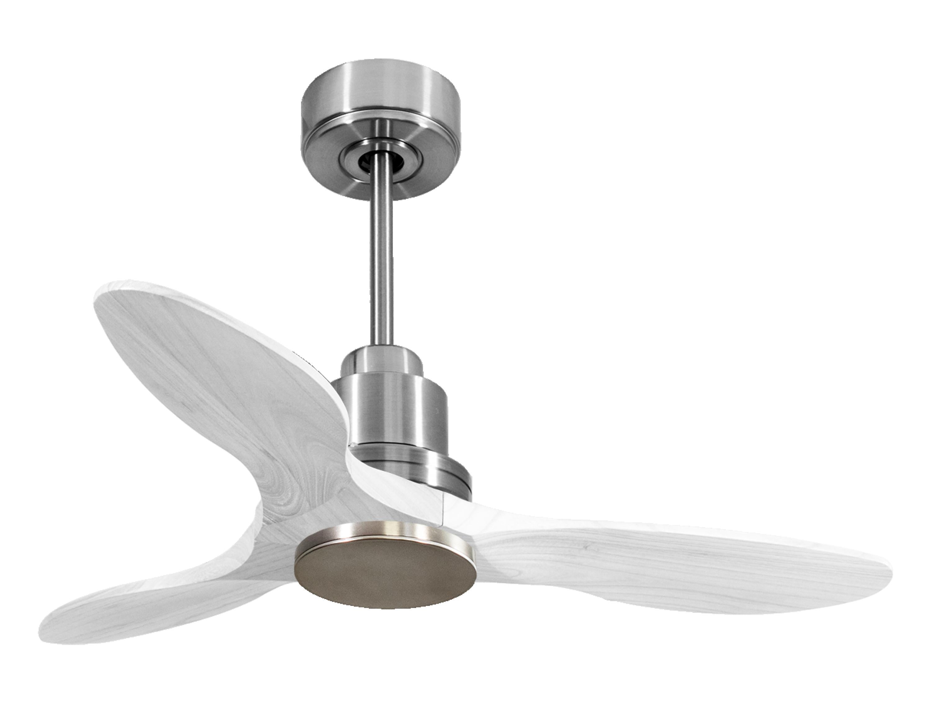 Ventilateur de plafond Réversible Thermostat Wifi Moteur à courant continu Toits en pente Télécommande Hypersilence Mémoire