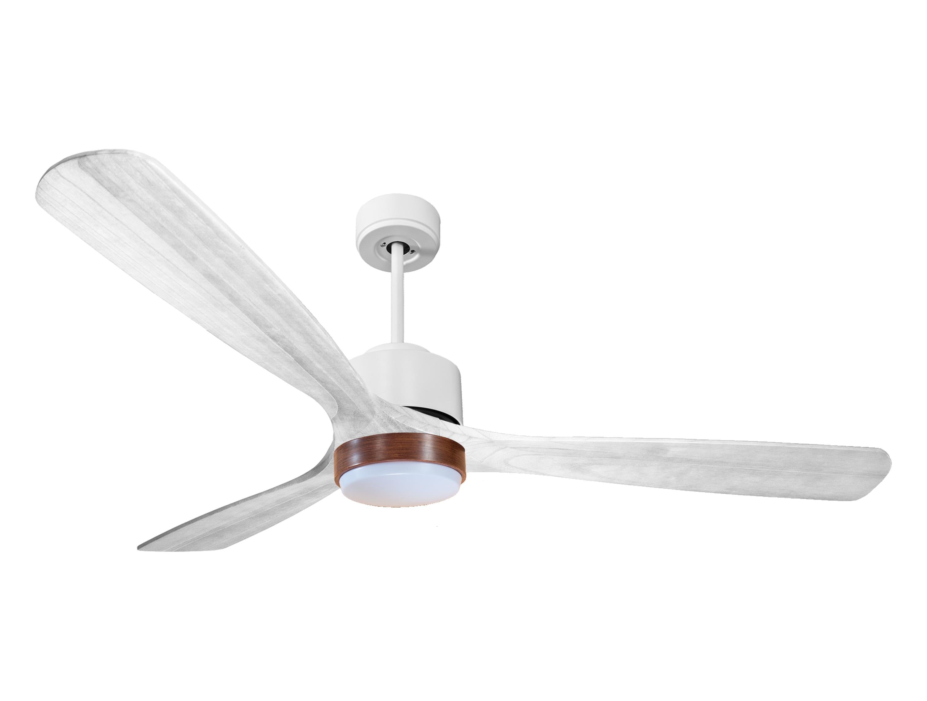 Ventilateur de plafond Réversible Thermostat Dimmable Wifi Moteur à courant continu Toits en pente Télécommande Lumière à trois tons Hypersilence Mémoire