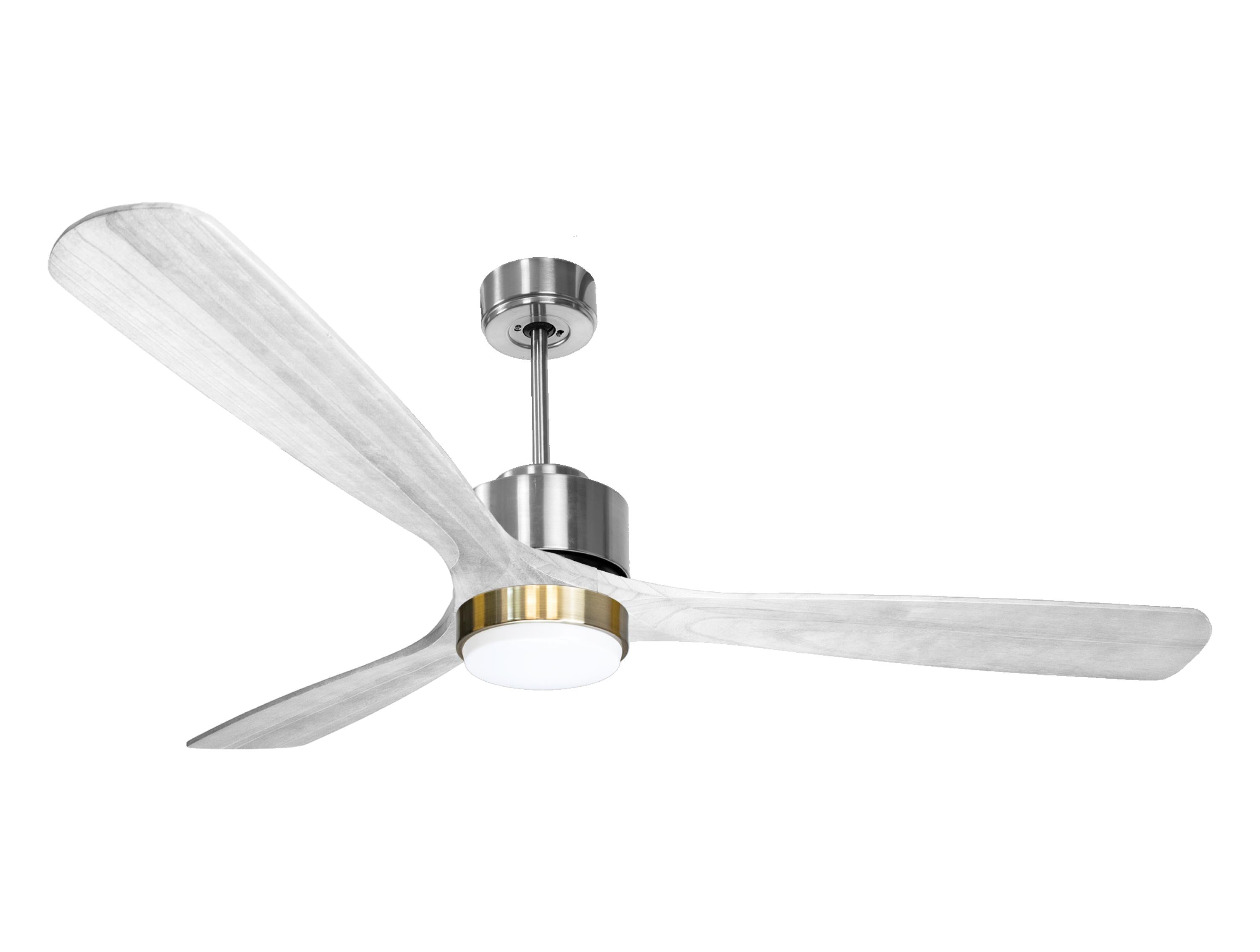 Ventilateur de plafond Réversible Thermostat Dimmable Wifi Moteur à courant continu Toits en pente Télécommande Lumière à trois tons Hypersilence Mémoire