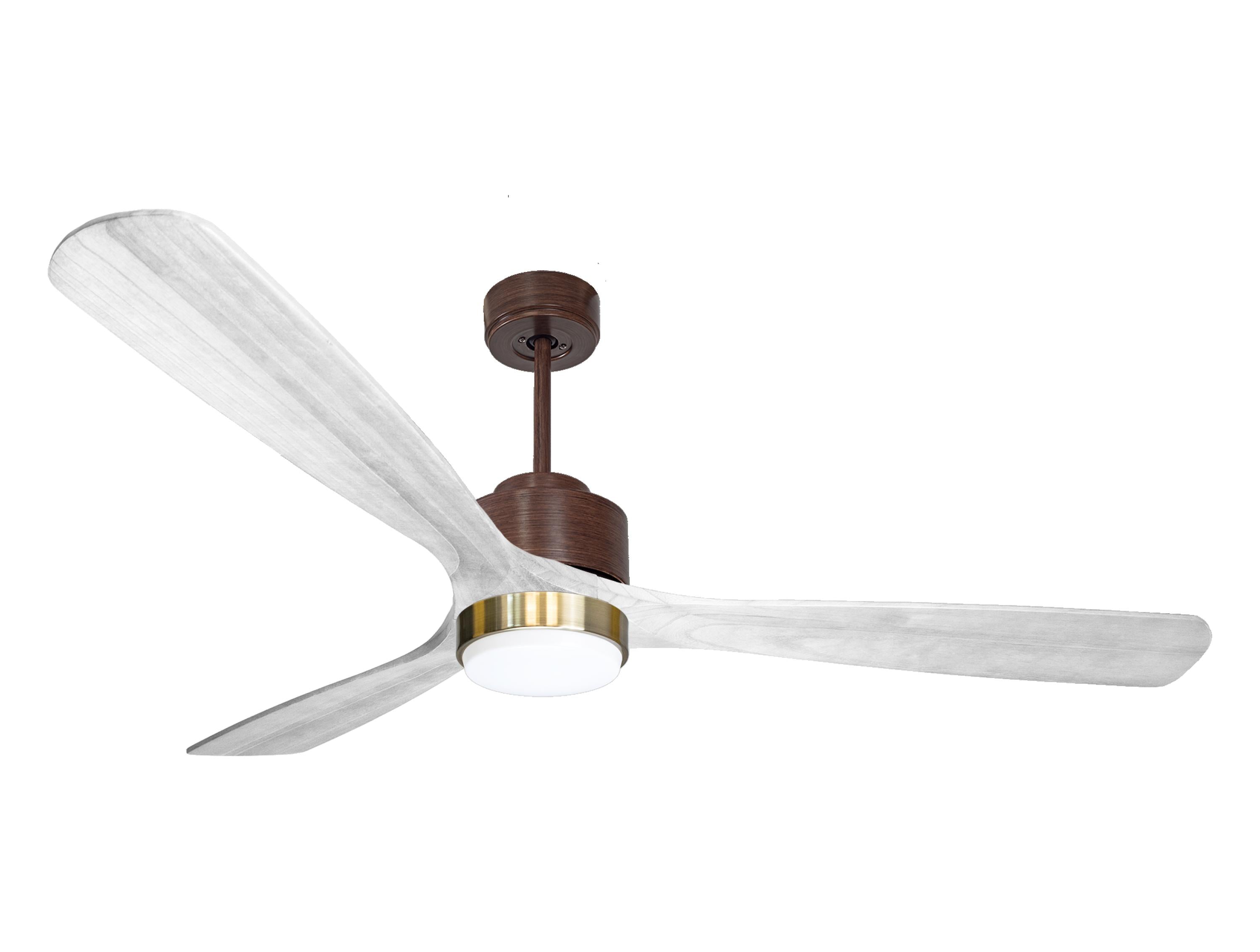 Ventilateur de plafond Réversible Thermostat Dimmable Wifi Moteur à courant continu Toits en pente Télécommande Lumière à trois tons Hypersilence Mémoire