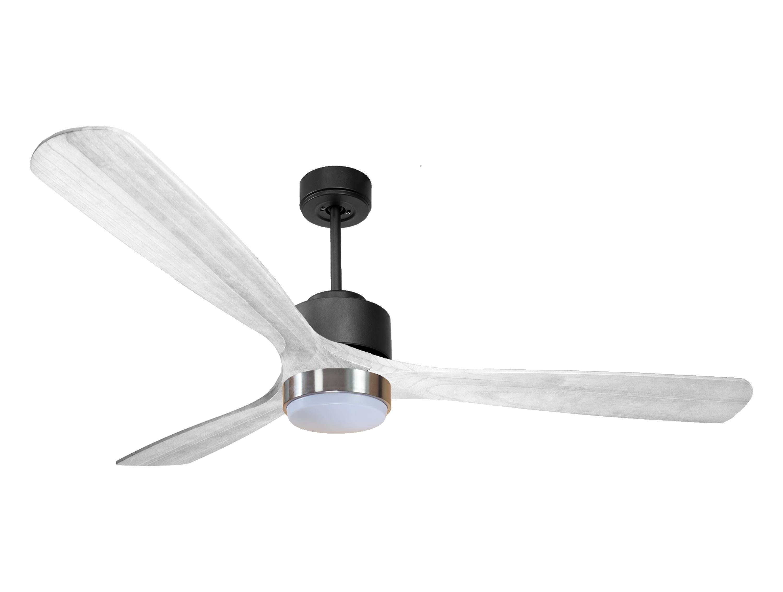 Ventilateur de plafond Réversible Thermostat Dimmable Wifi Moteur à courant continu Toits en pente Télécommande Lumière à trois tons Hypersilence Mémoire