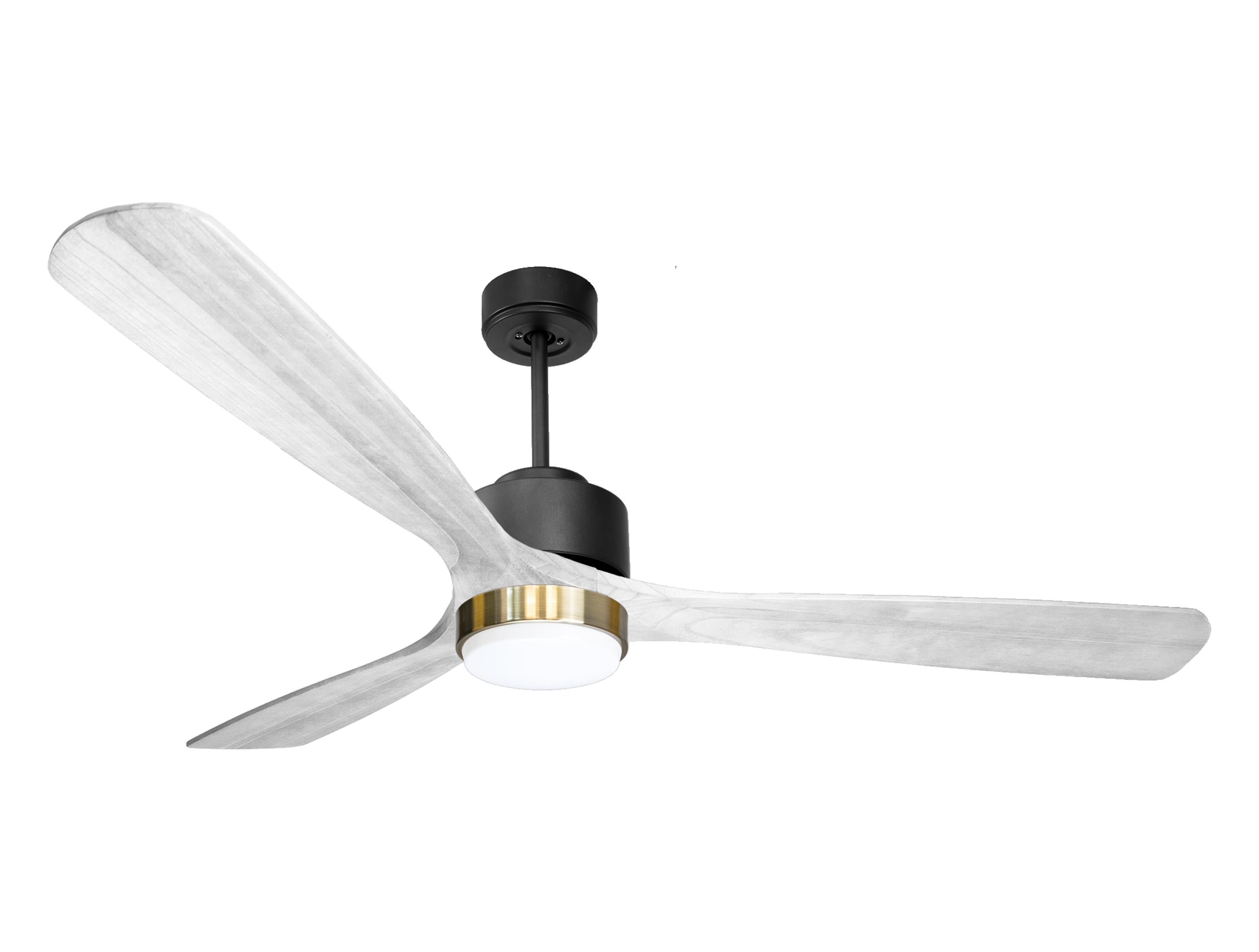 Ventilateur de plafond Réversible Thermostat Dimmable Wifi Moteur à courant continu Toits en pente Télécommande Lumière à trois tons Hypersilence Mémoire
