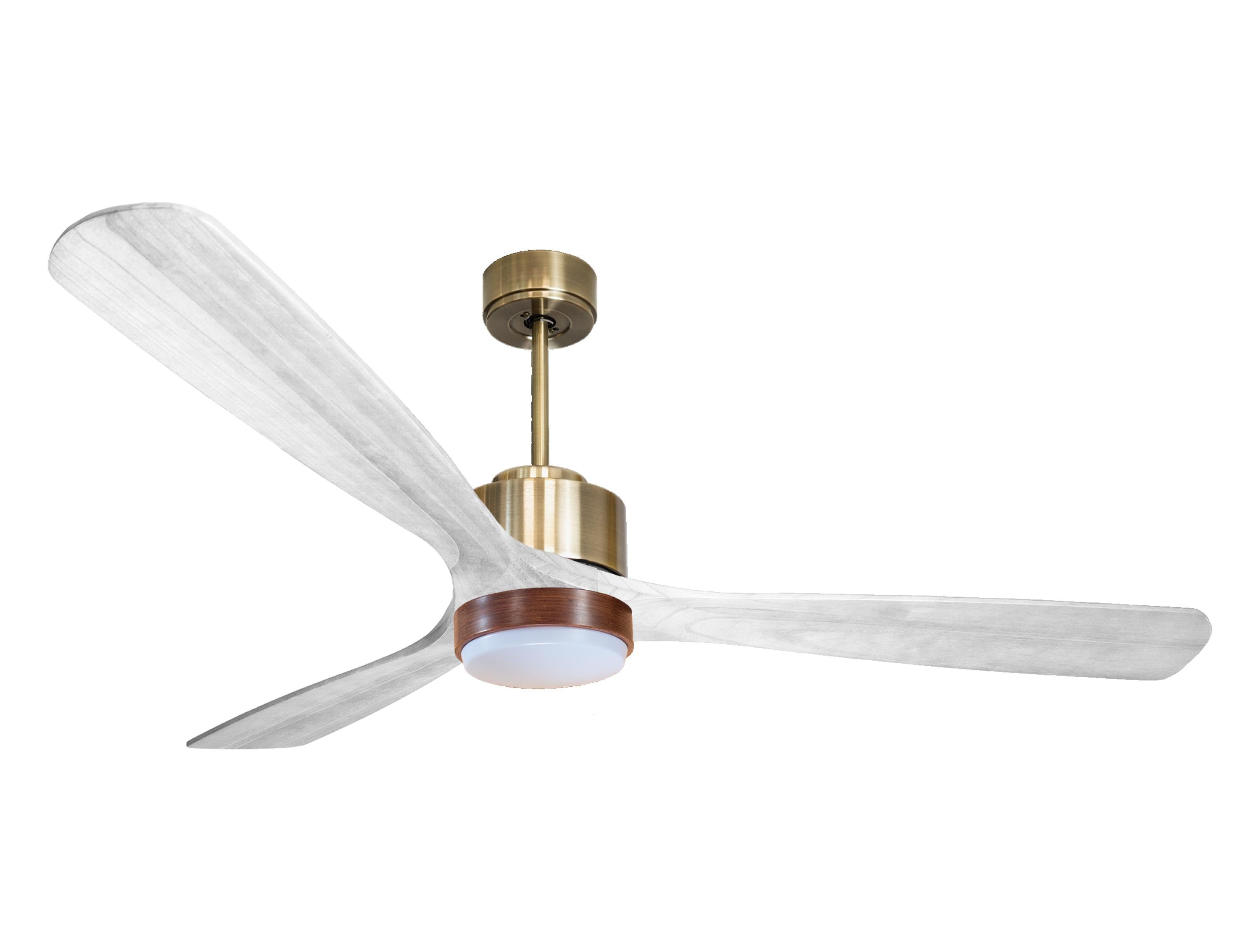 Ventilateur de plafond Réversible Thermostat Dimmable Wifi Moteur à courant continu Toits en pente Télécommande Lumière à trois tons Hypersilence Mémoire