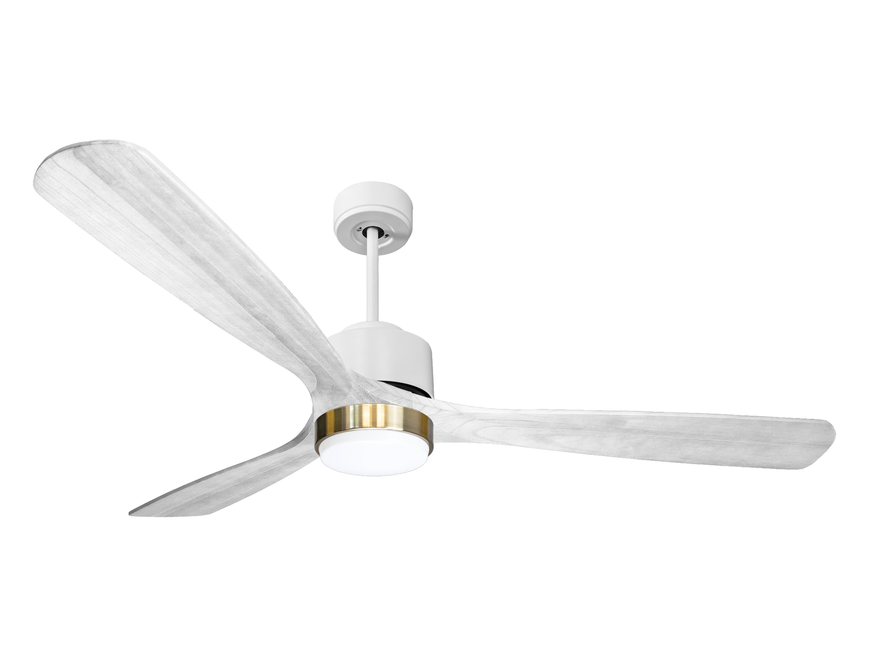 Ventilateur de plafond Réversible Thermostat Dimmable Wifi Moteur à courant continu Toits en pente Télécommande Lumière à trois tons Hypersilence Mémoire