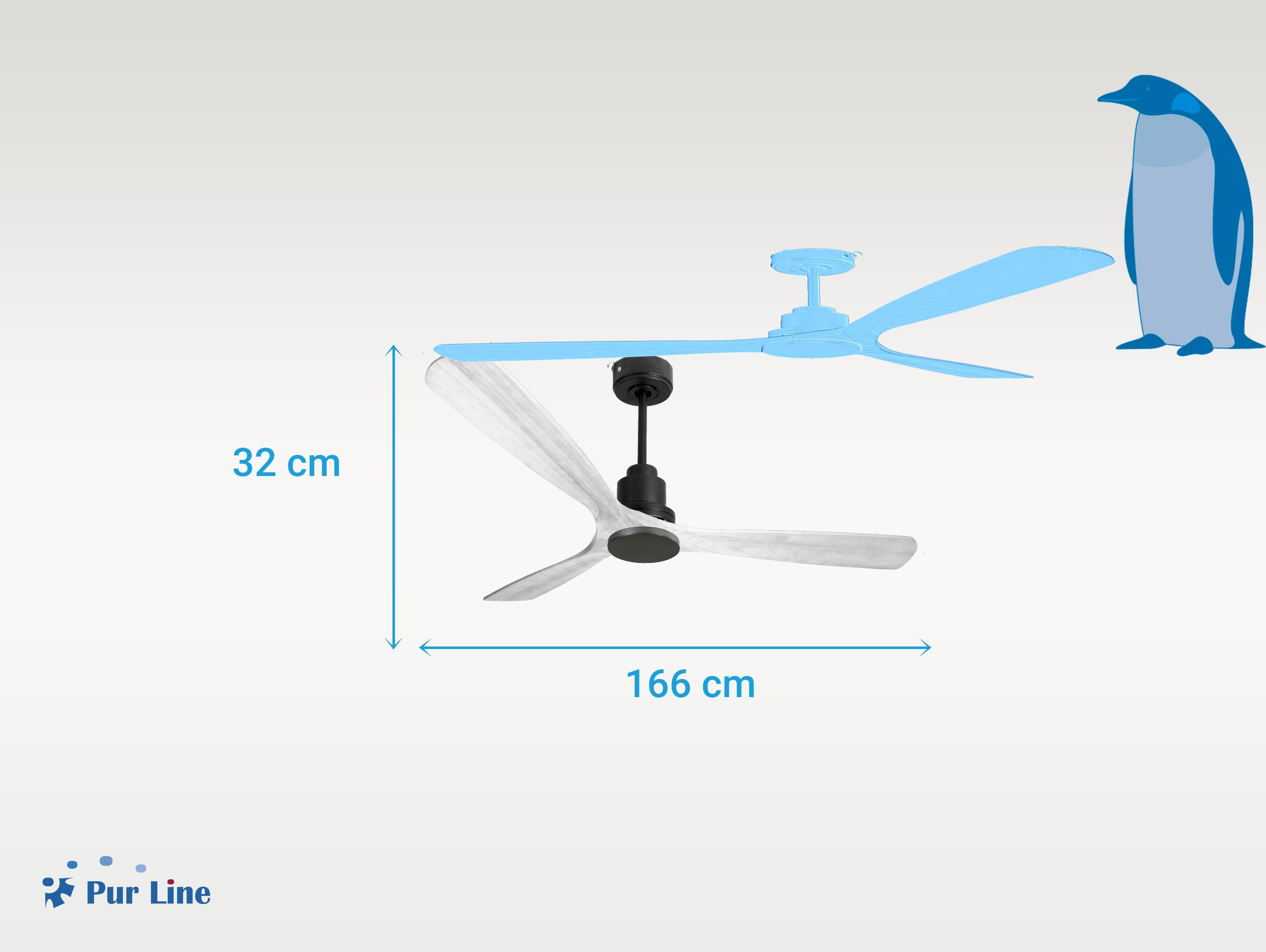 Ventilateur de plafond Réversible Thermostat Wifi Moteur à courant continu Toits en pente Télécommande Hypersilence Mémoire