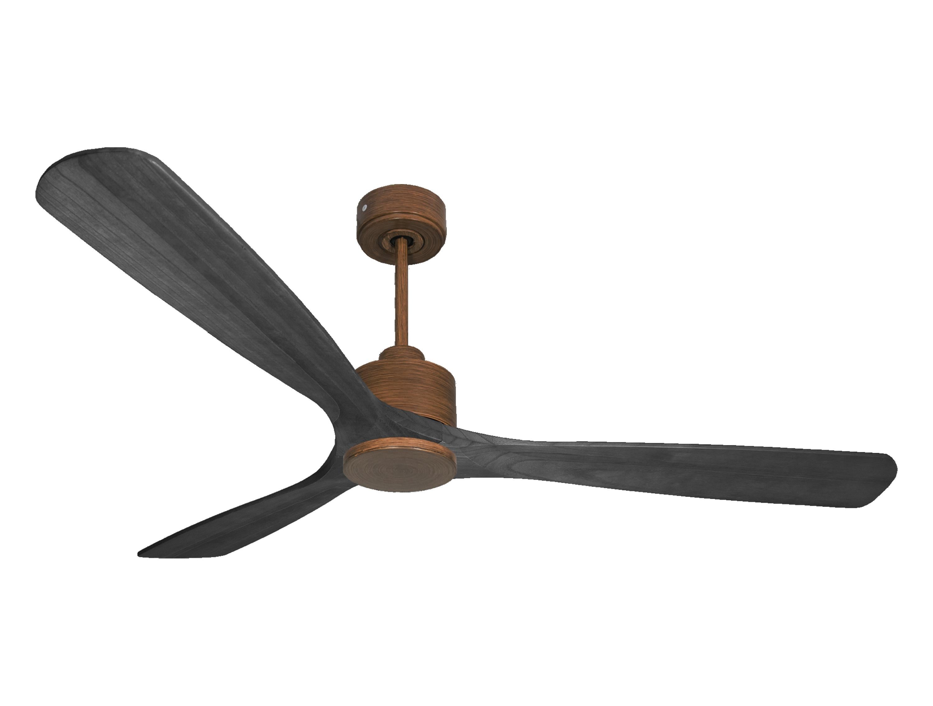 Ventilateur de plafond Réversible Thermostat Wifi Moteur à courant continu Toits en pente Télécommande Hypersilence Mémoire