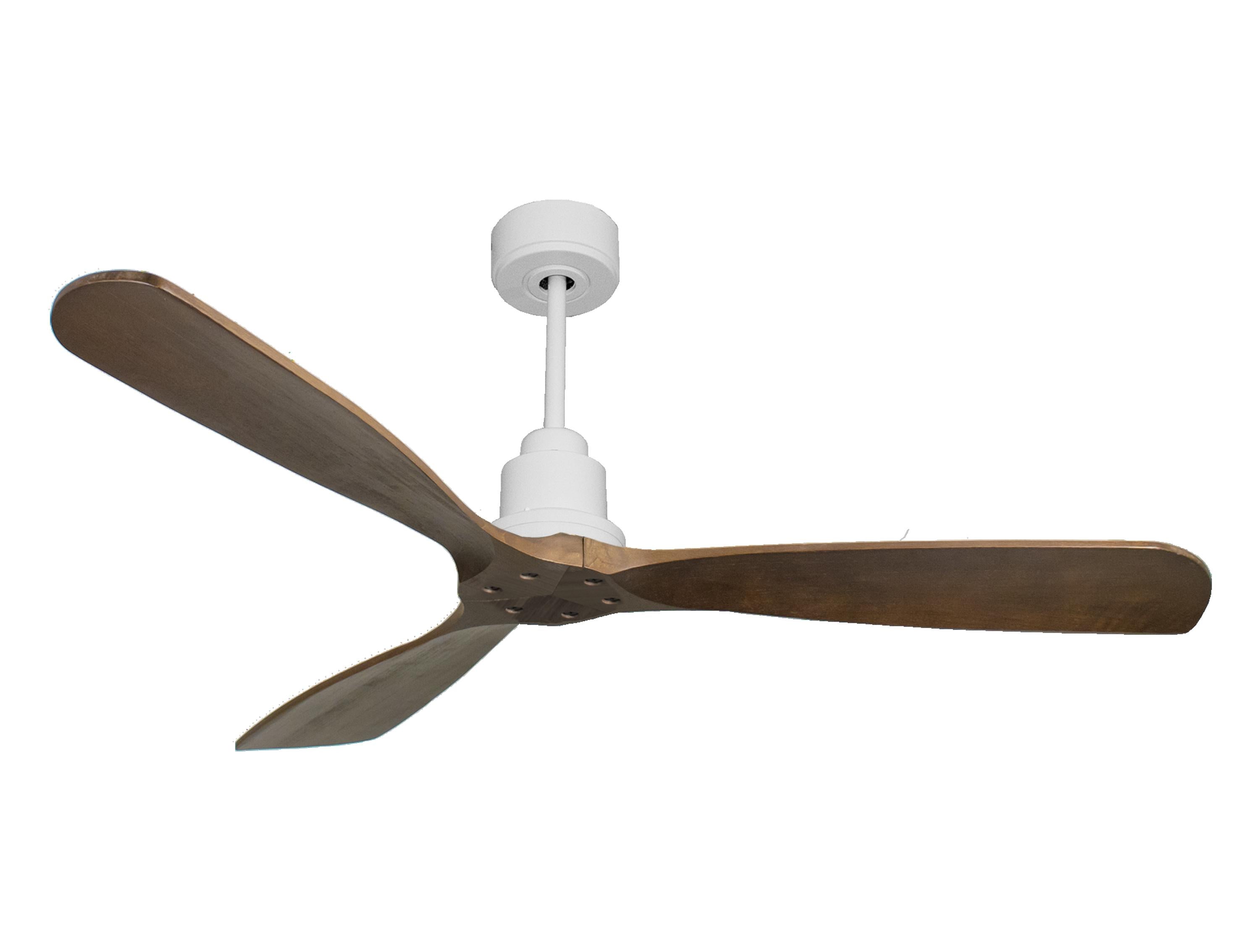 Ventilateur de plafond Réversible Thermostat Wifi Moteur à courant continu Toits en pente Télécommande Hypersilence Mémoire FullWood